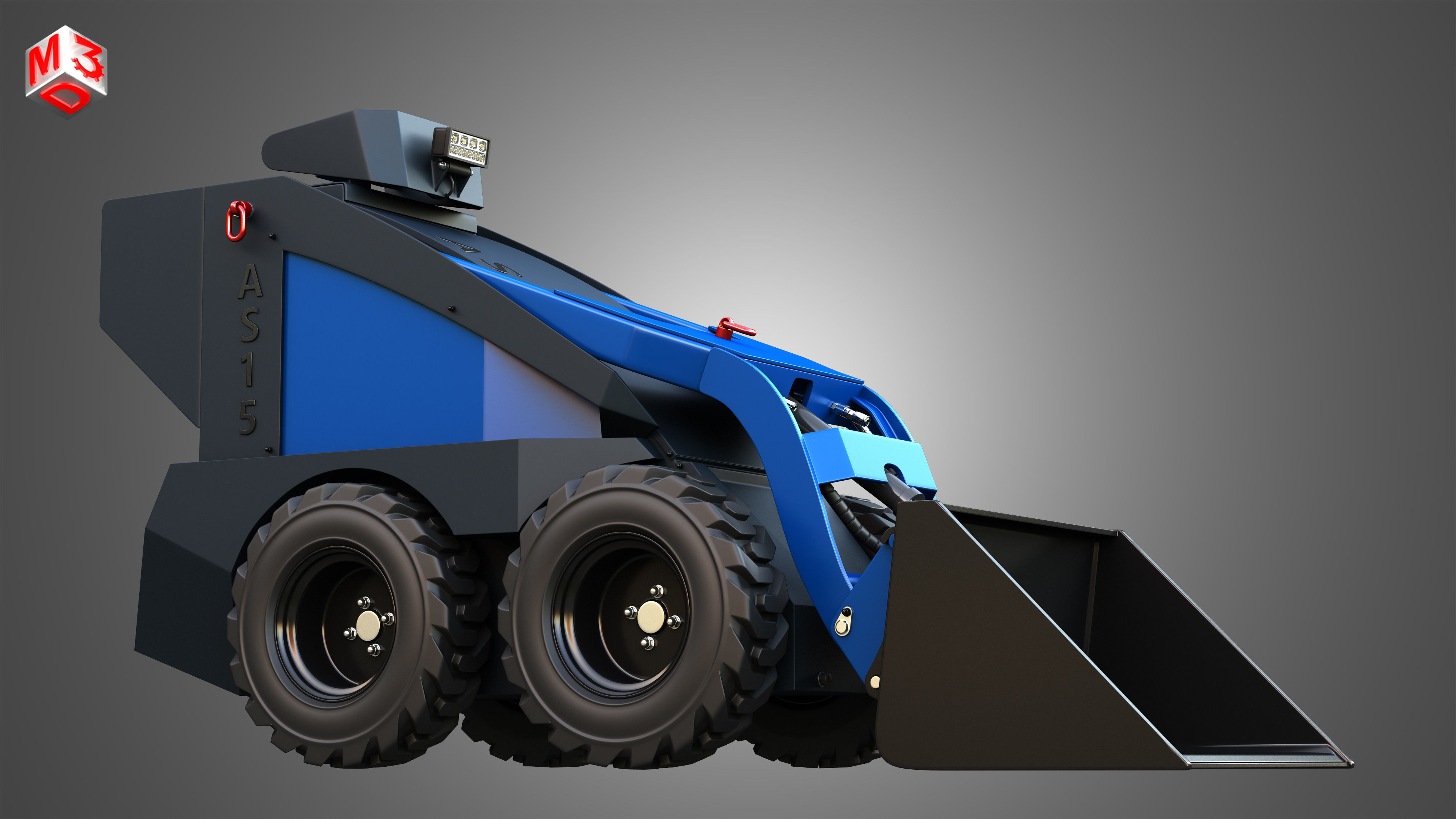 AS15 - Mini Skid Steer  - Loader Bucket 3D model_14