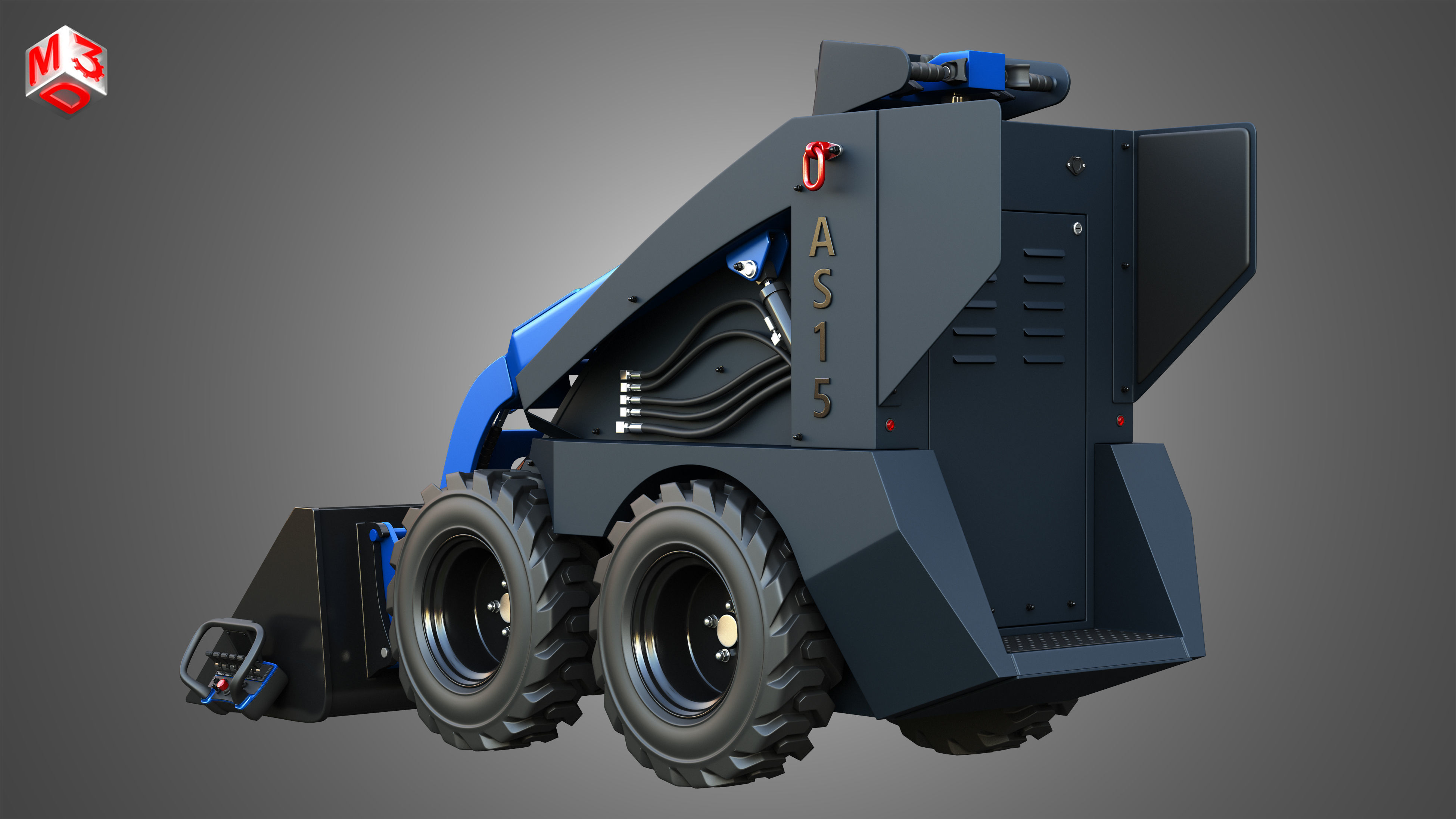 AS15 - Mini Skid Steer  - Loader Bucket 3D model_9