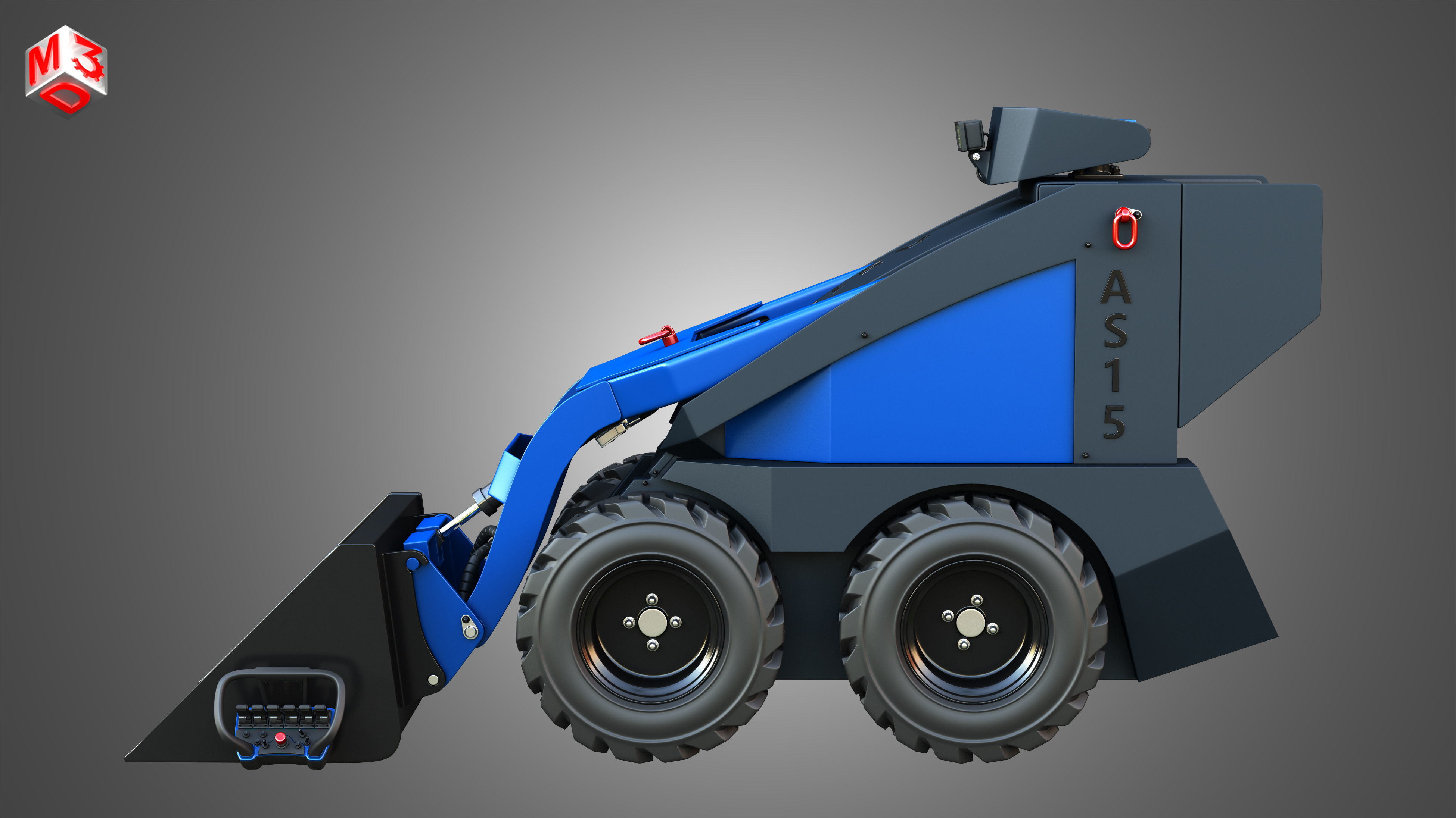 AS15 - Mini Skid Steer  - Loader Bucket 3D model_10