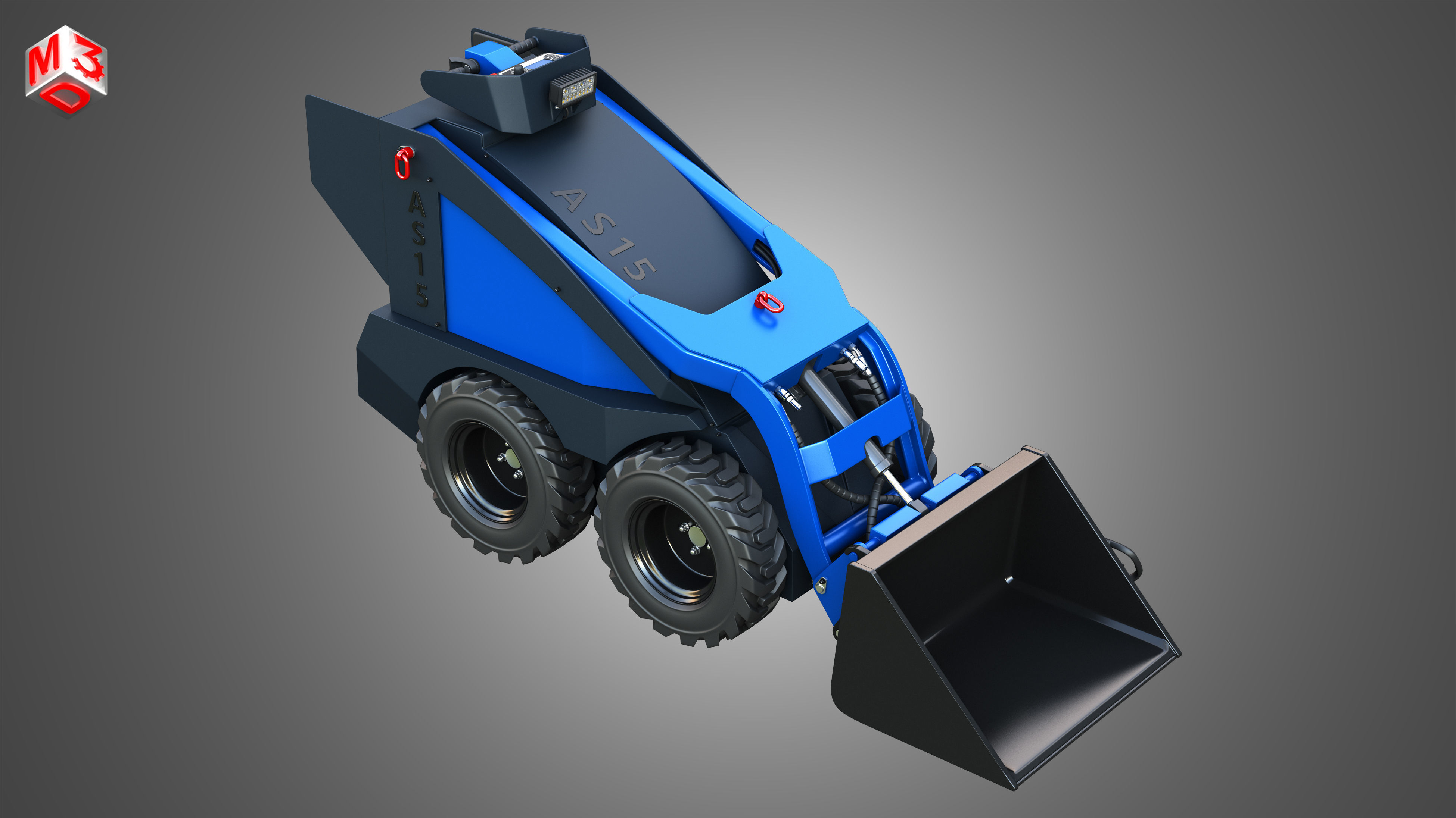 AS15 - Mini Skid Steer  - Loader Bucket 3D model_20