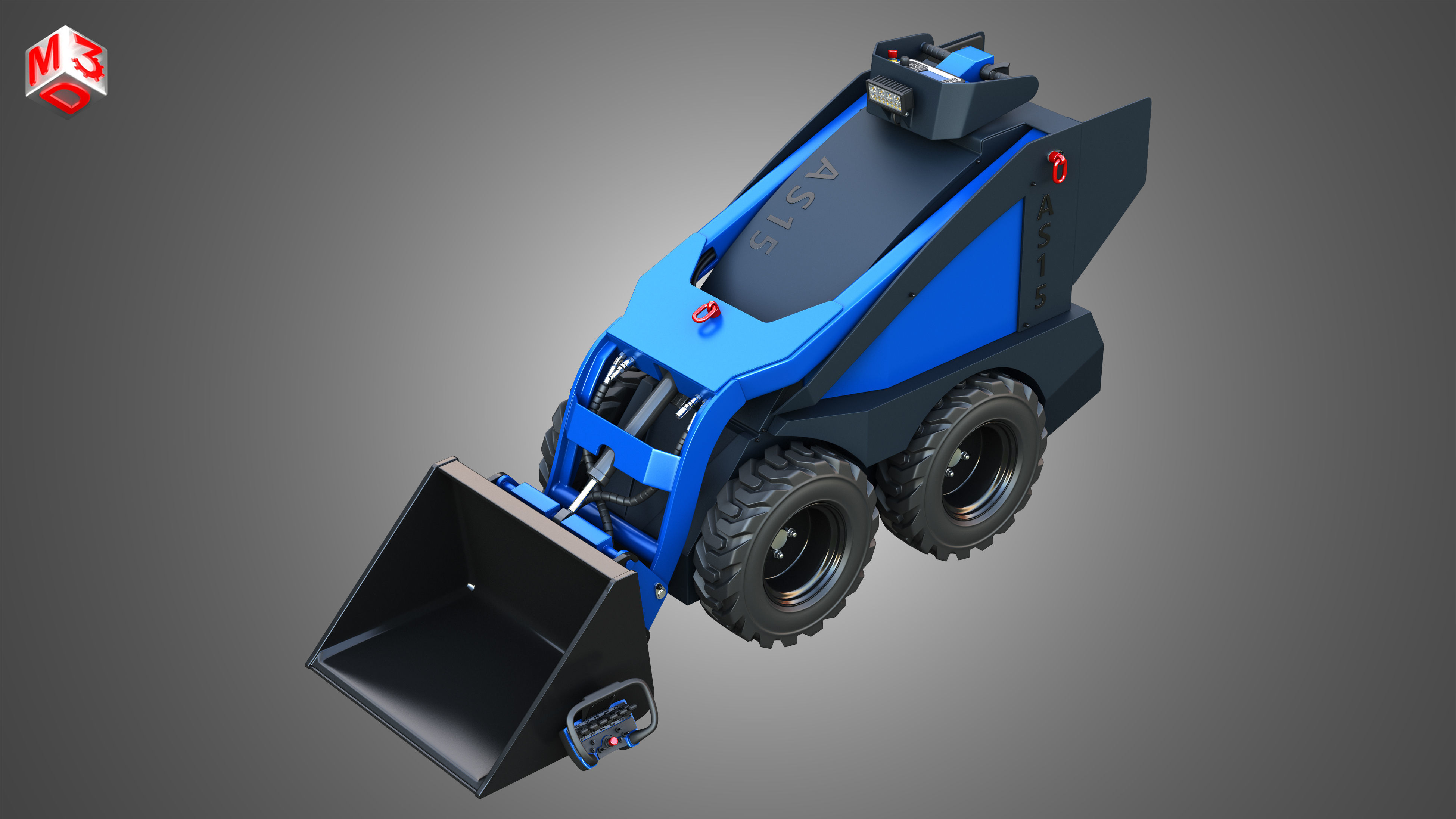 AS15 - Mini Skid Steer  - Loader Bucket 3D model_18