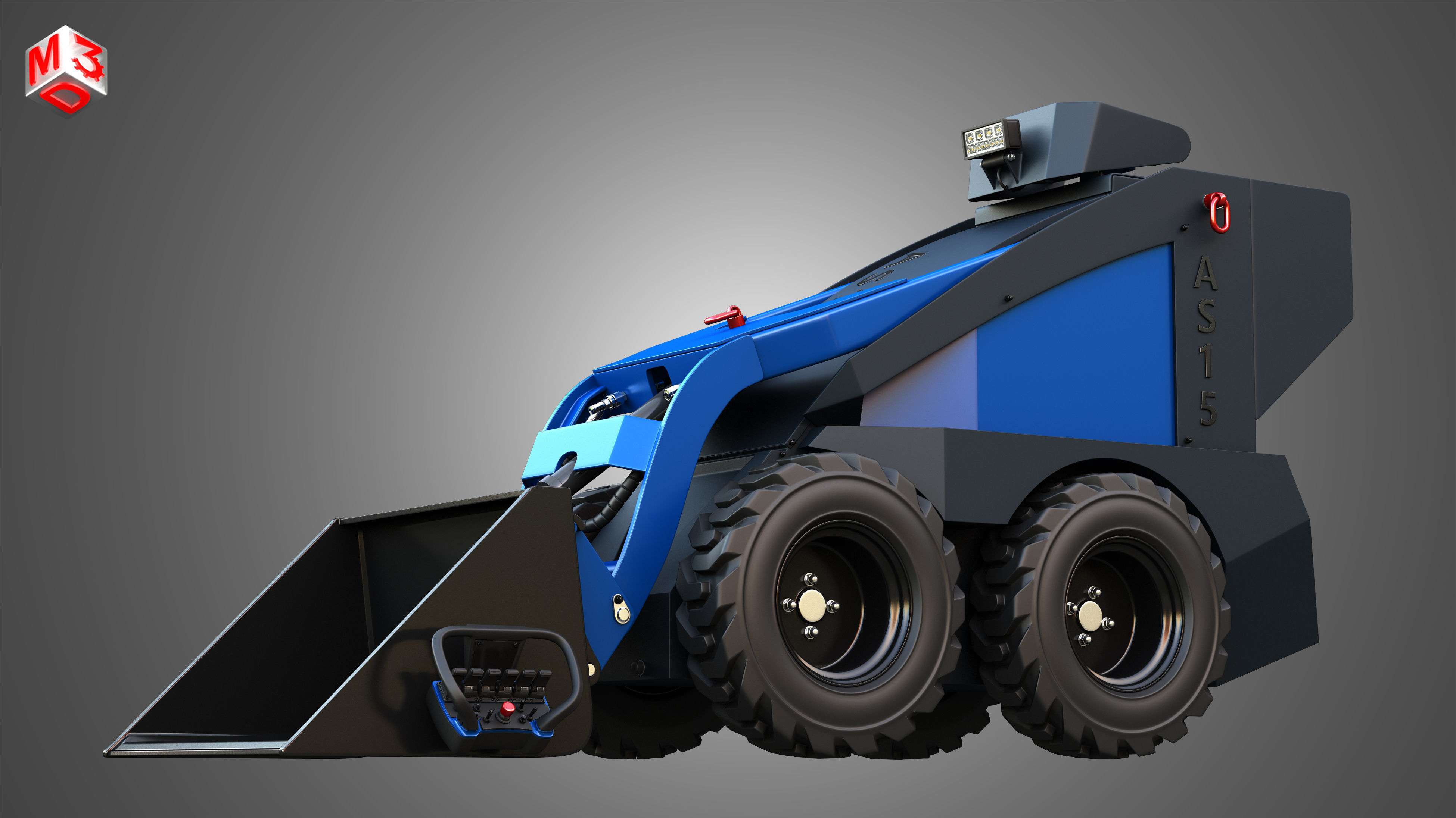 AS15 - Mini Skid Steer  - Loader Bucket 3D model_12