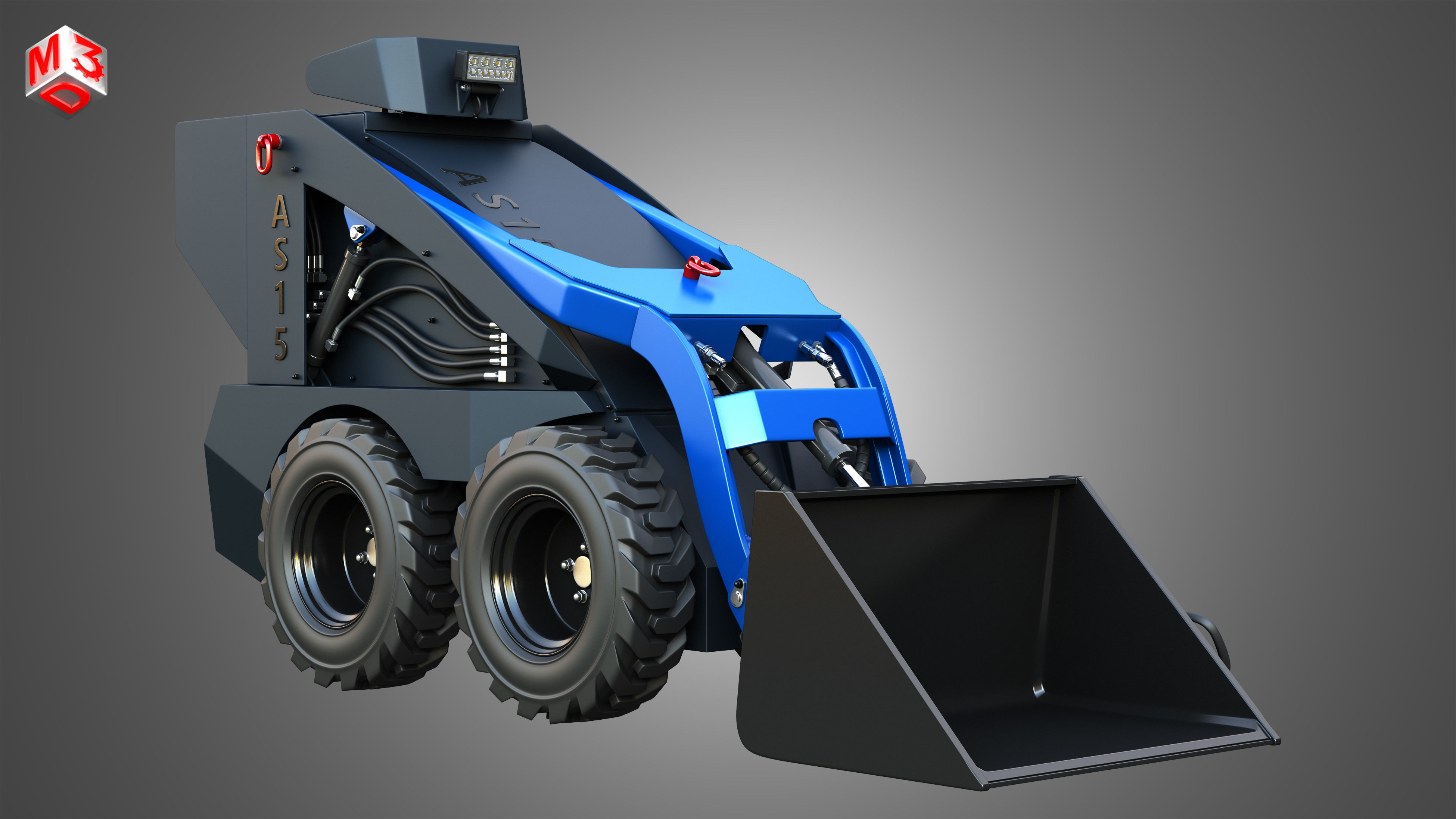 AS15 - Mini Skid Steer  - Loader Bucket 3D model_7
