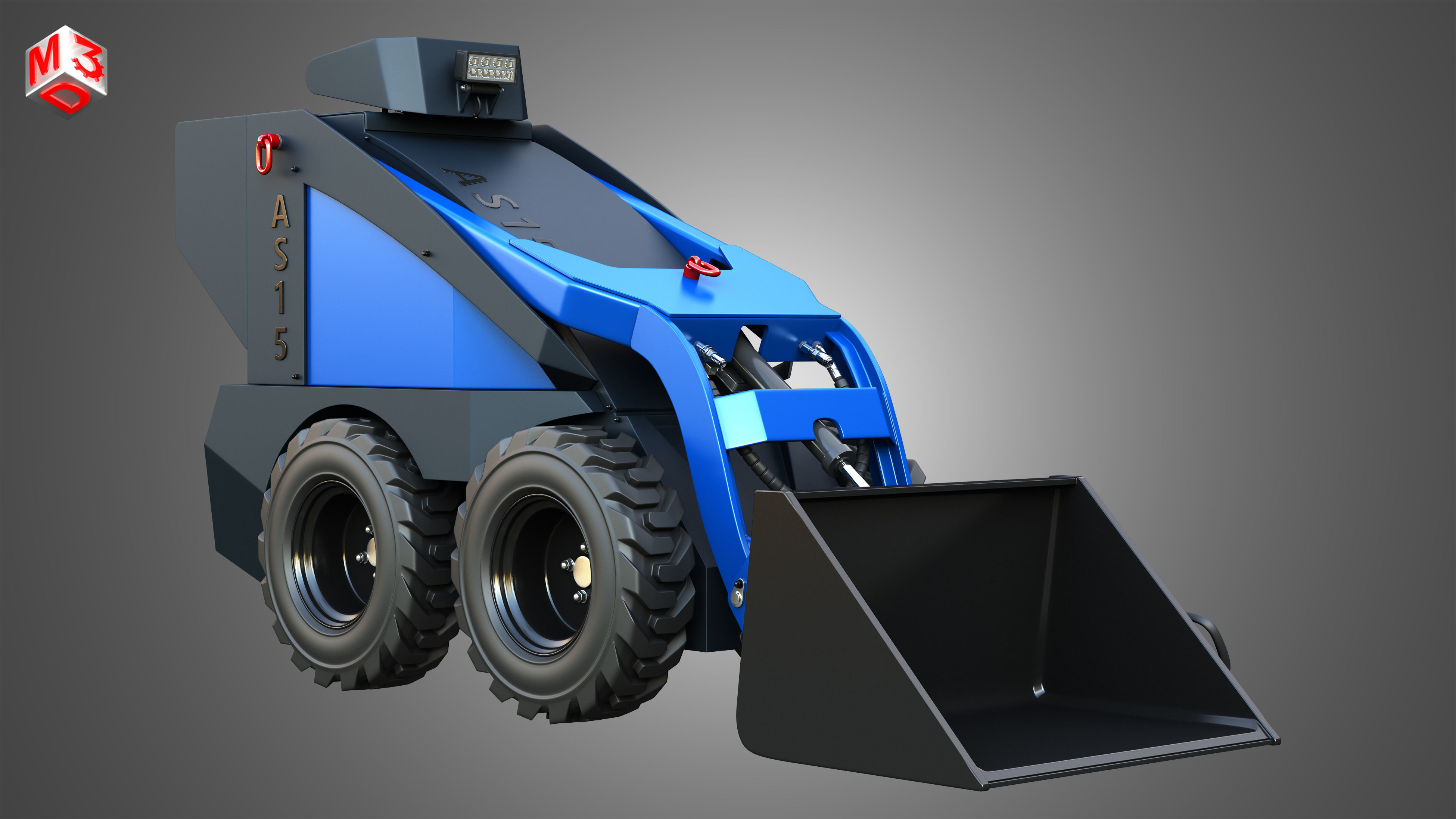 AS15 - Mini Skid Steer  - Loader Bucket 3D model_6