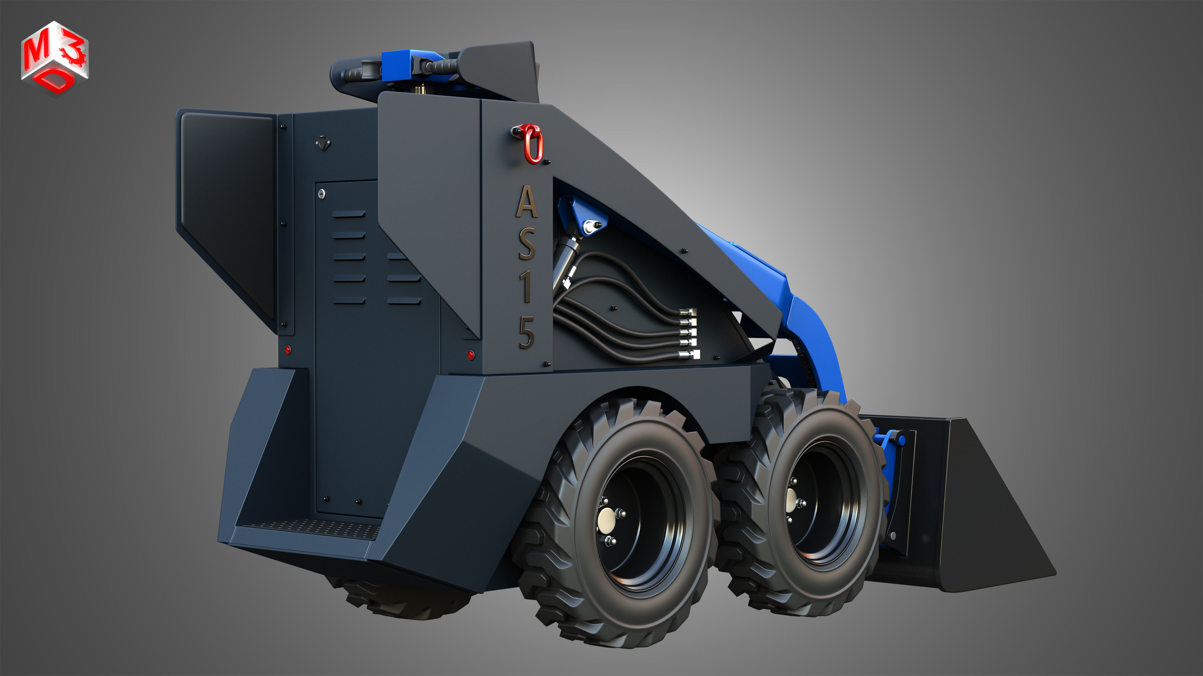 AS15 - Mini Skid Steer  - Loader Bucket 3D model_5