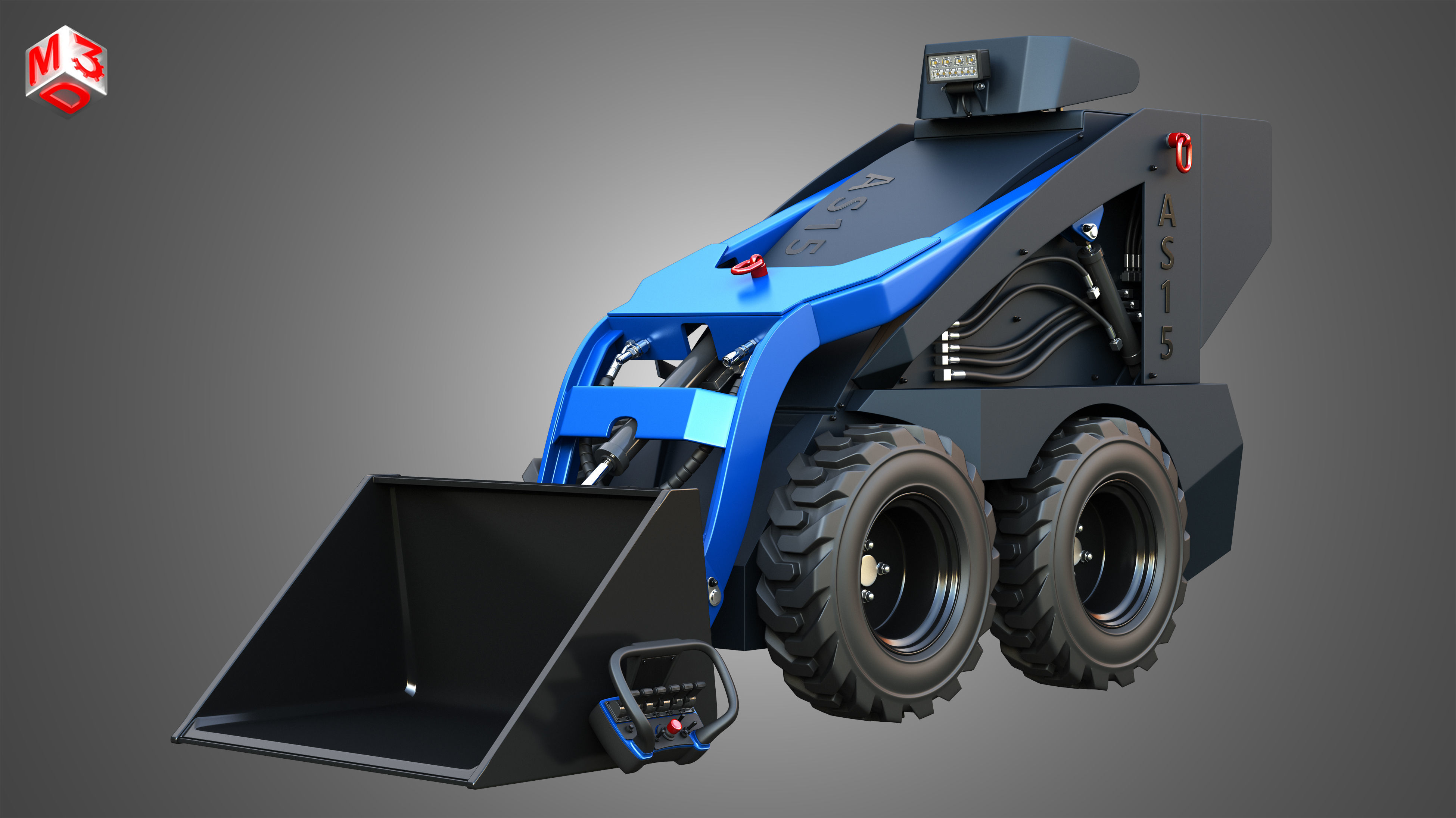 AS15 - Mini Skid Steer  - Loader Bucket 3D model_2
