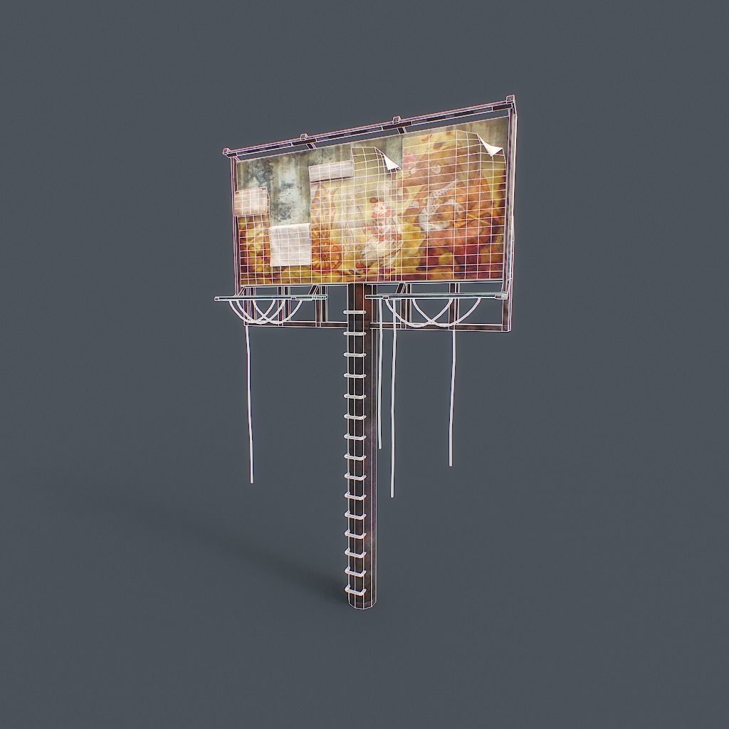 Old Billboard Low-poly 3D model_18