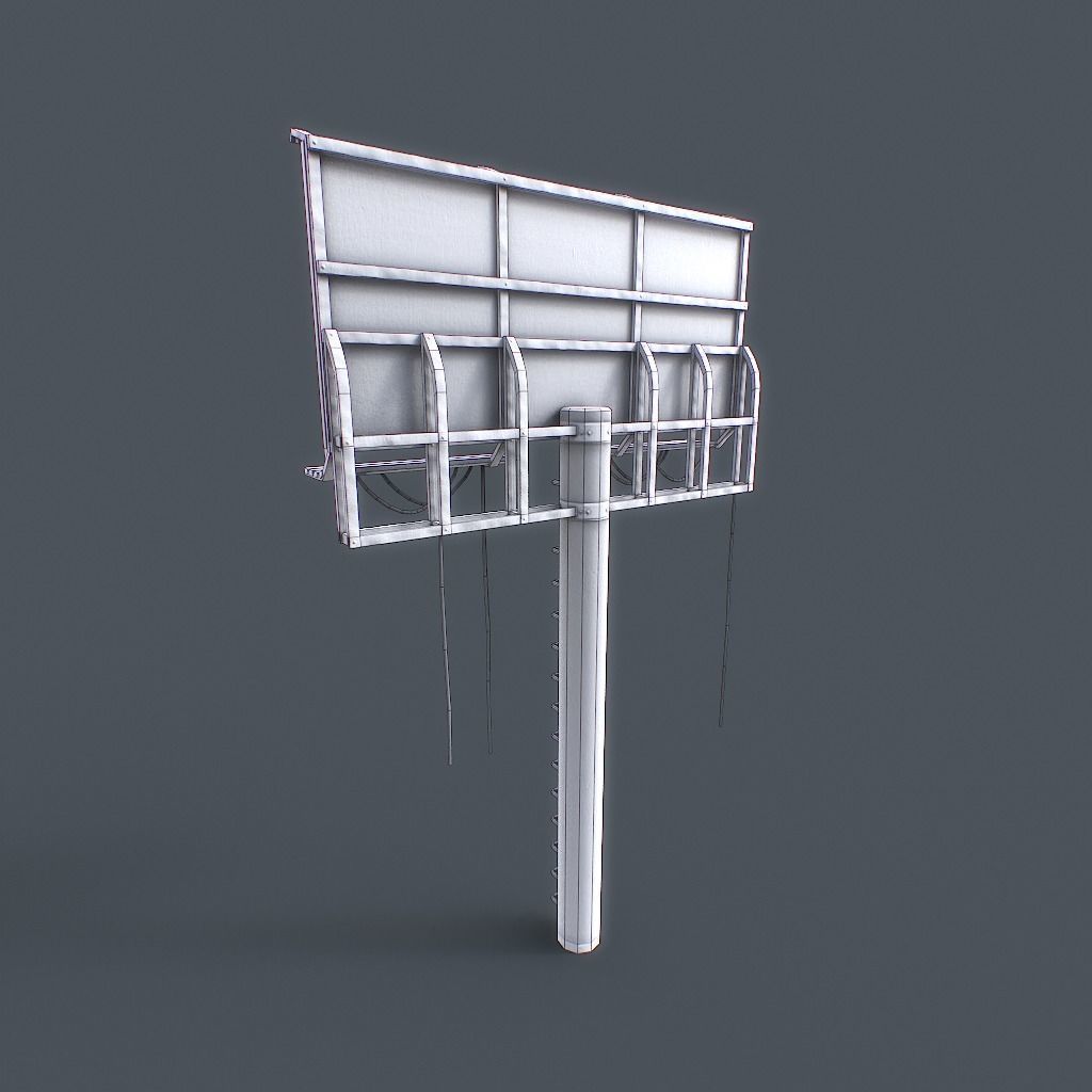 Old Billboard Low-poly 3D model_22