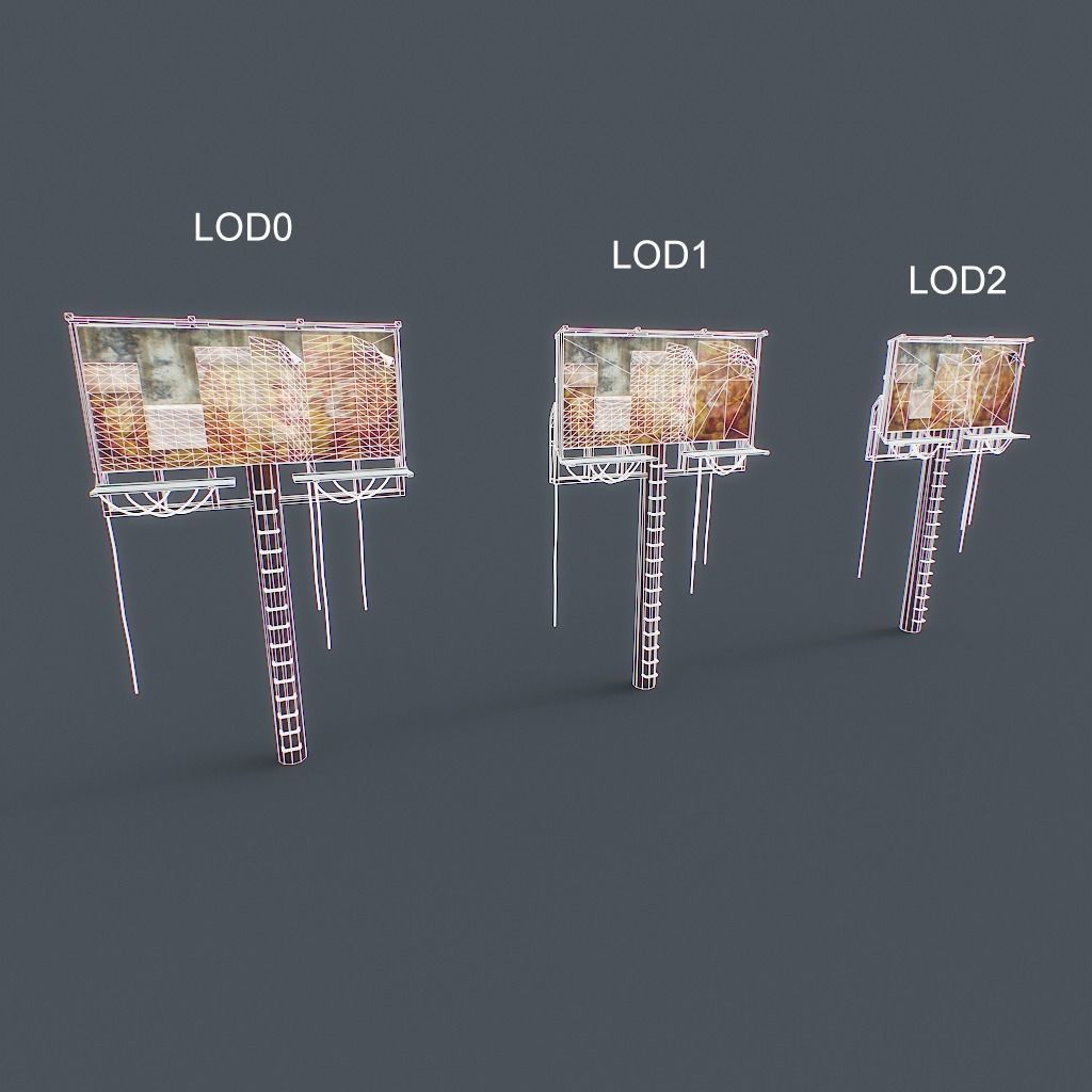 Old Billboard Low-poly 3D model_19