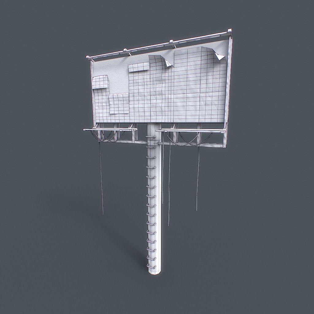 Old Billboard Low-poly 3D model_21