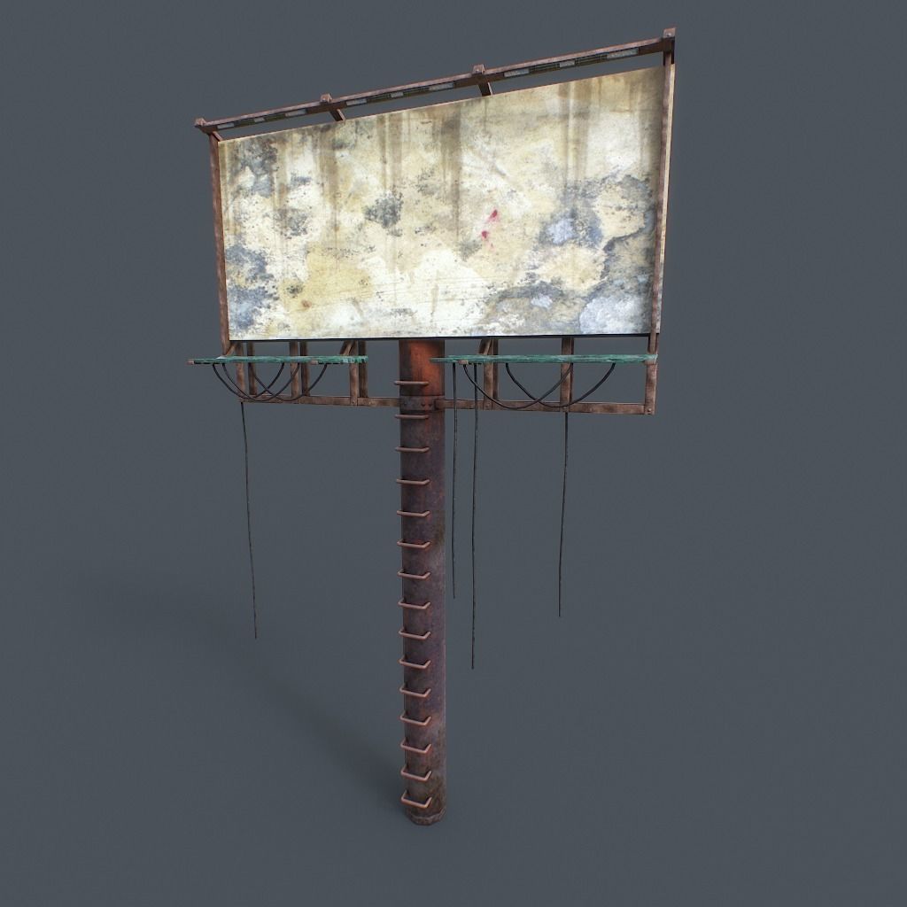 Old Billboard Low-poly 3D model_16