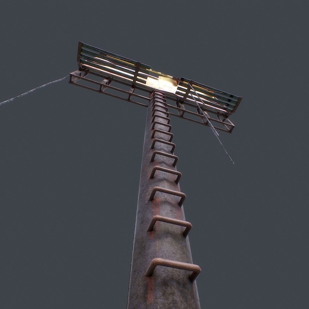 Old Billboard Low-poly 3D model_7