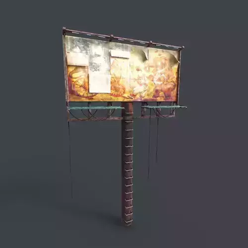 Old Billboard Low-poly 3D model