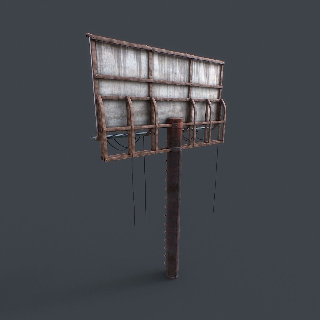 Old Billboard Low-poly 3D model_3