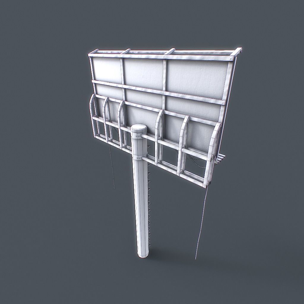 Old Billboard Low-poly 3D model_23