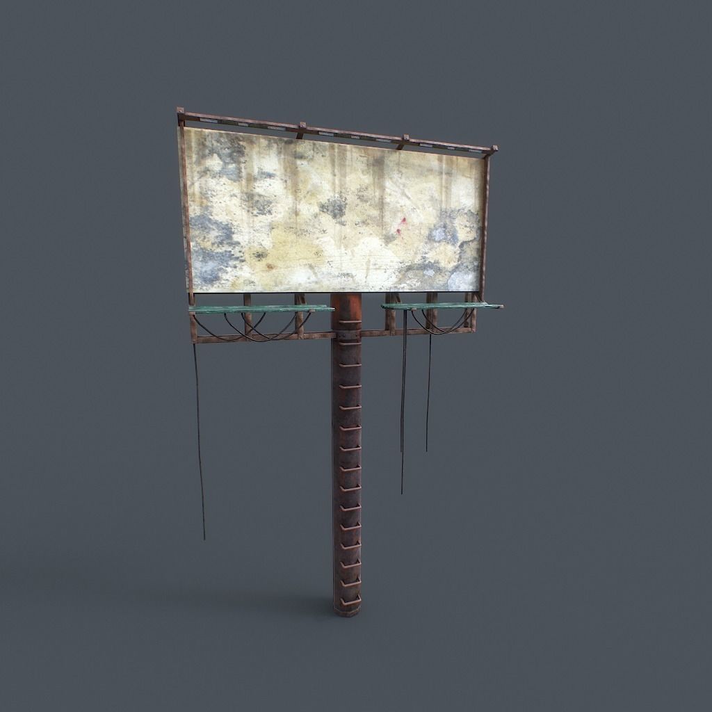 Old Billboard Low-poly 3D model_15