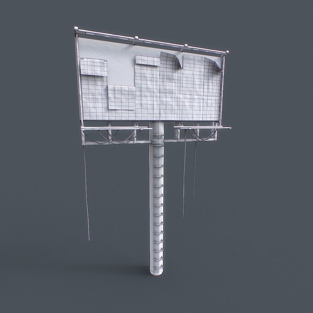 Old Billboard Low-poly 3D model_20