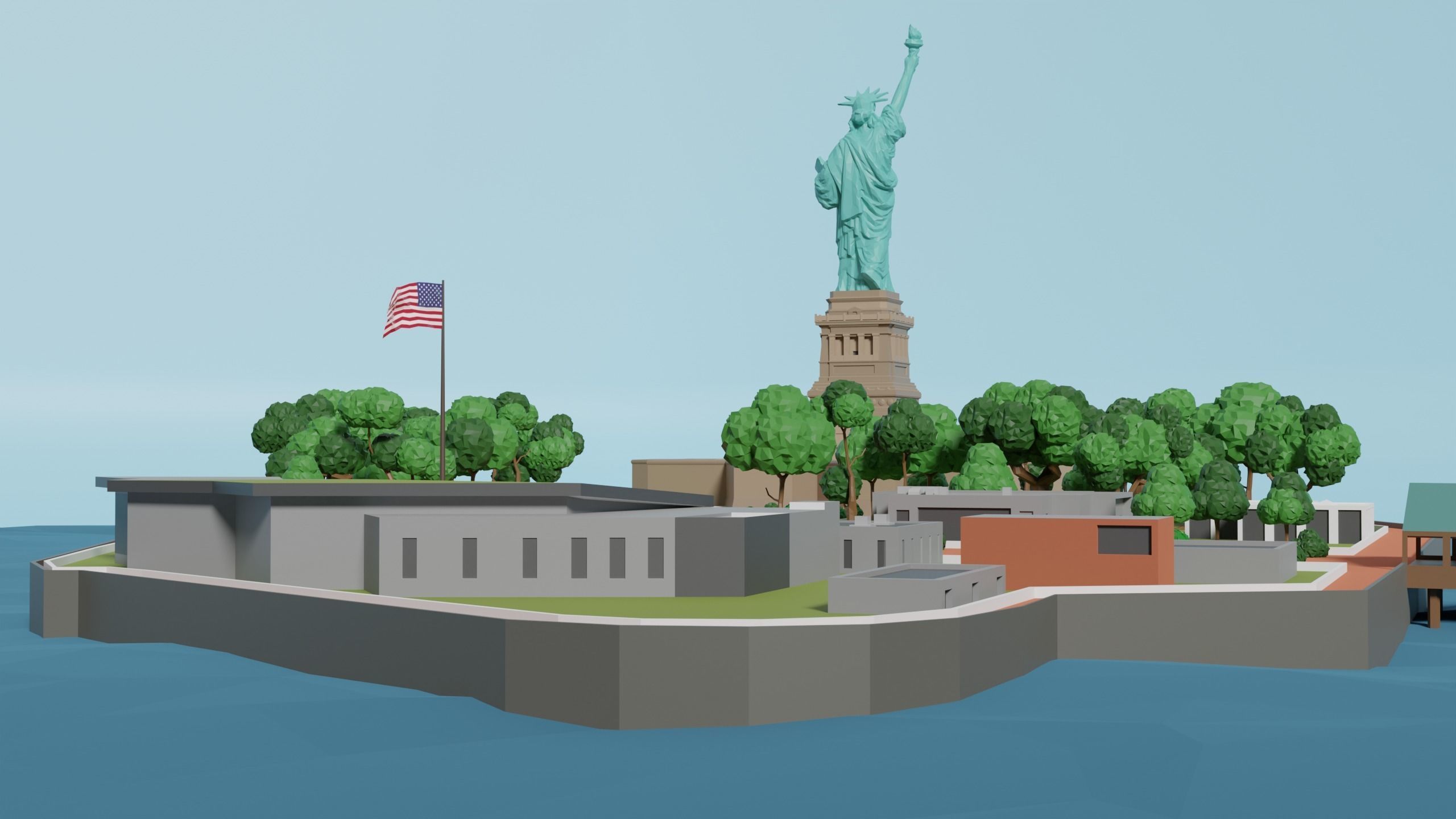 Statue of Liberty Low-poly 3D model_6