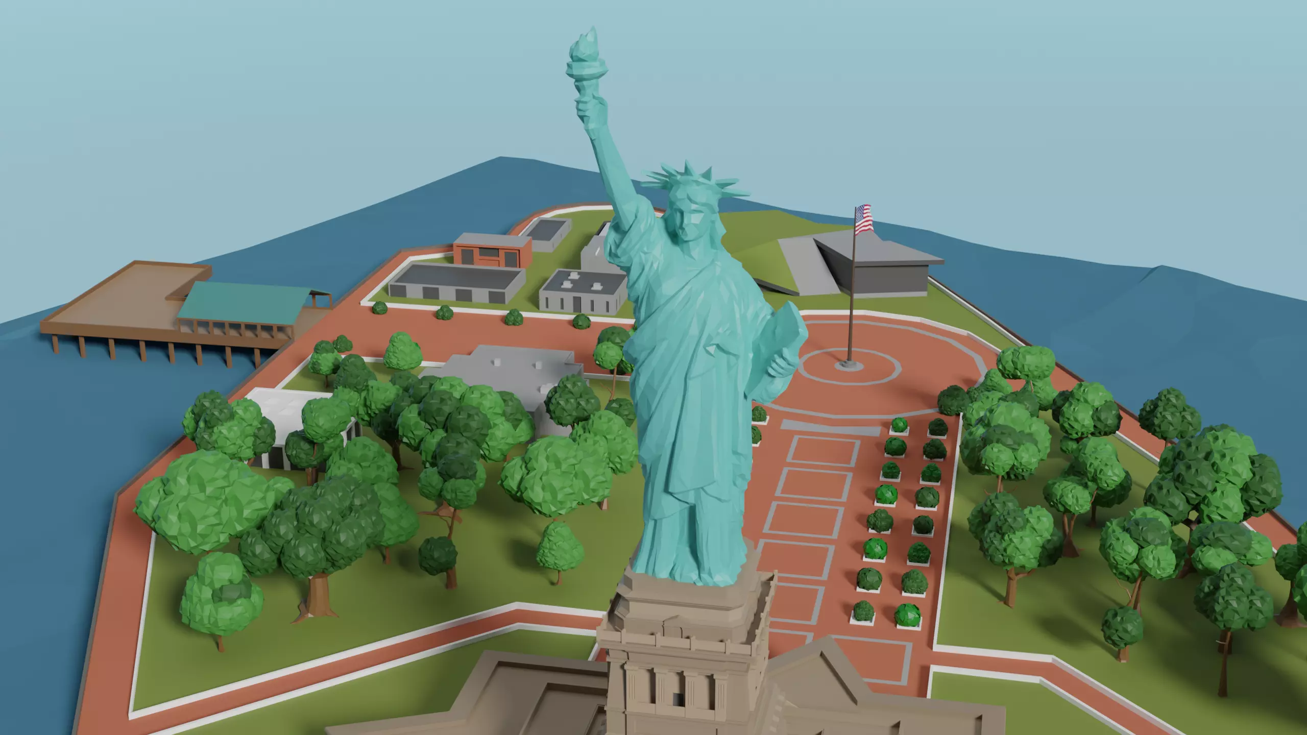 Statue of Liberty Low-poly 3D model_0