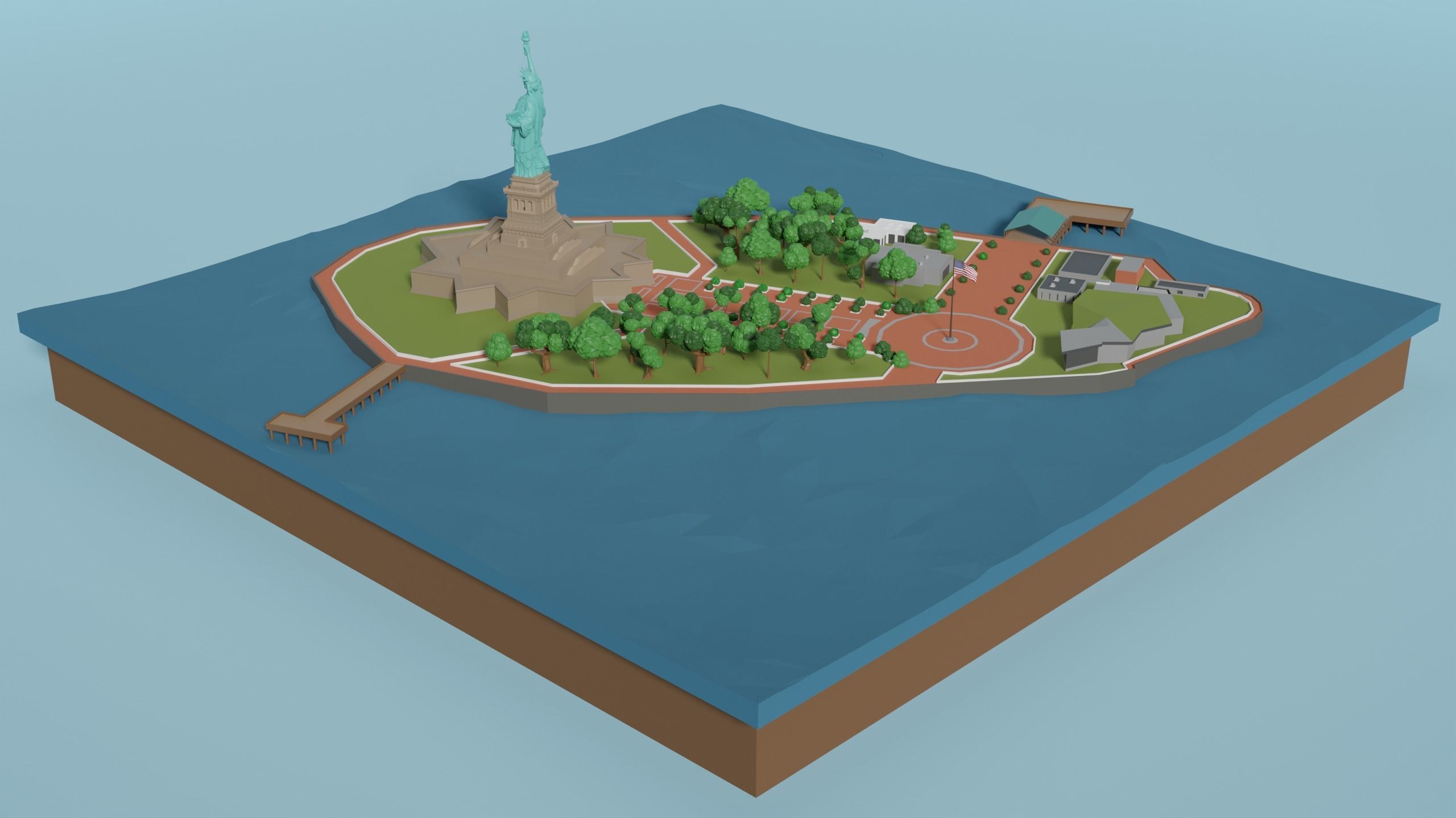Statue of Liberty Low-poly 3D model_3