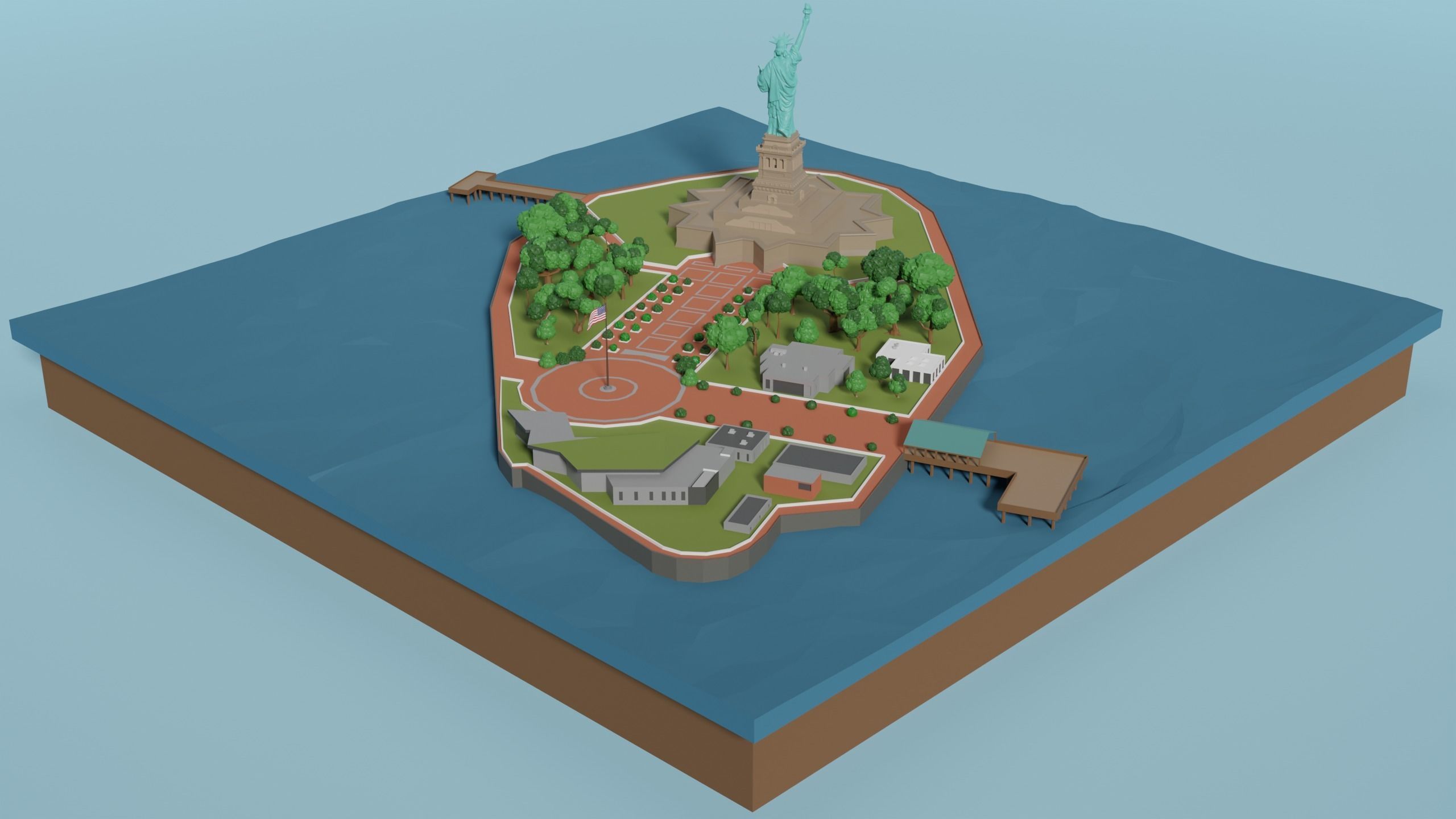 Statue of Liberty Low-poly 3D model_4