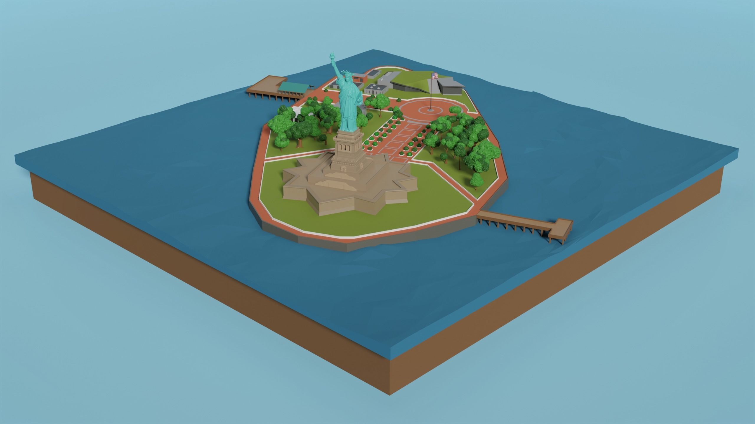 Statue of Liberty Low-poly 3D model_1