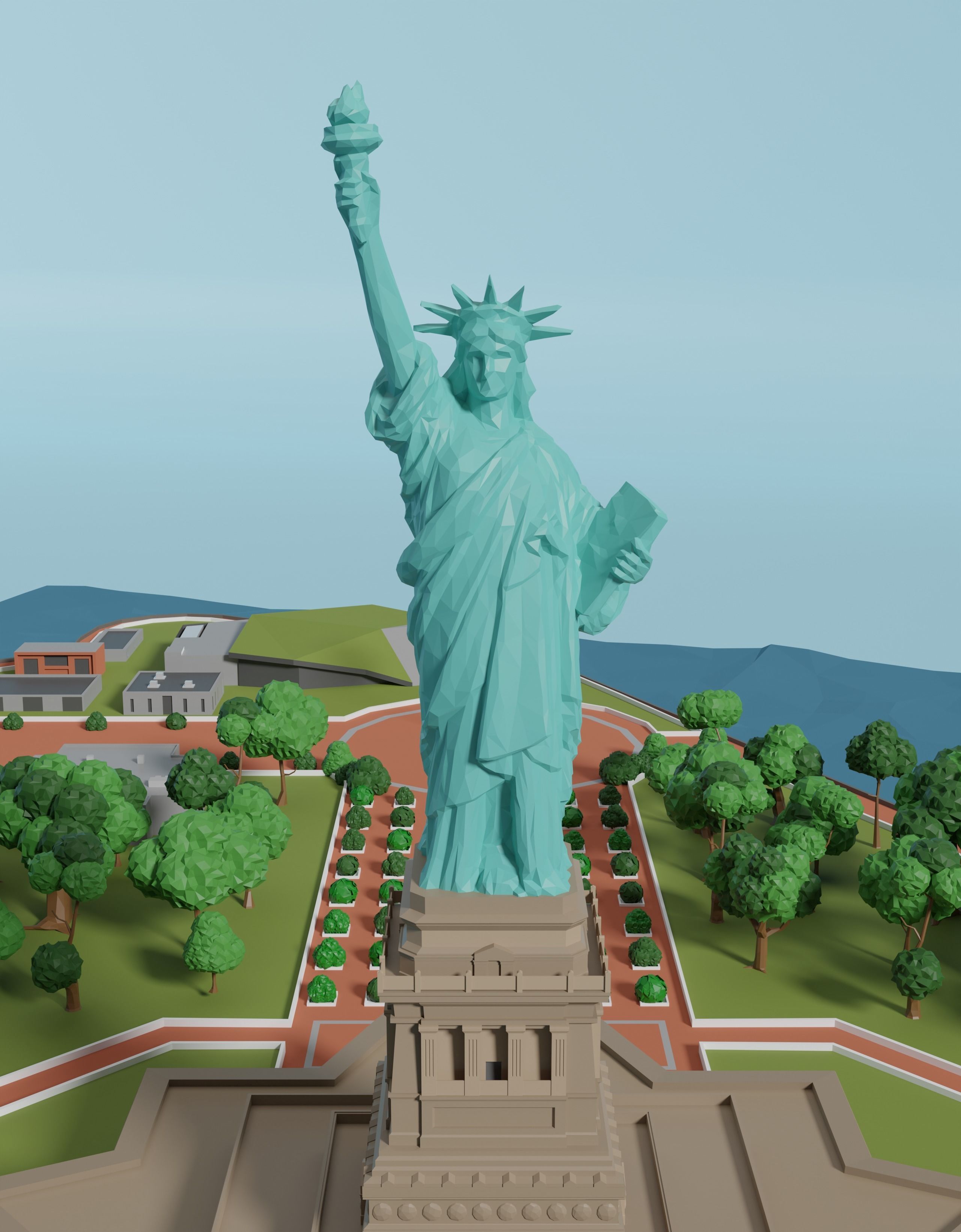 Statue of Liberty Low-poly 3D model_10