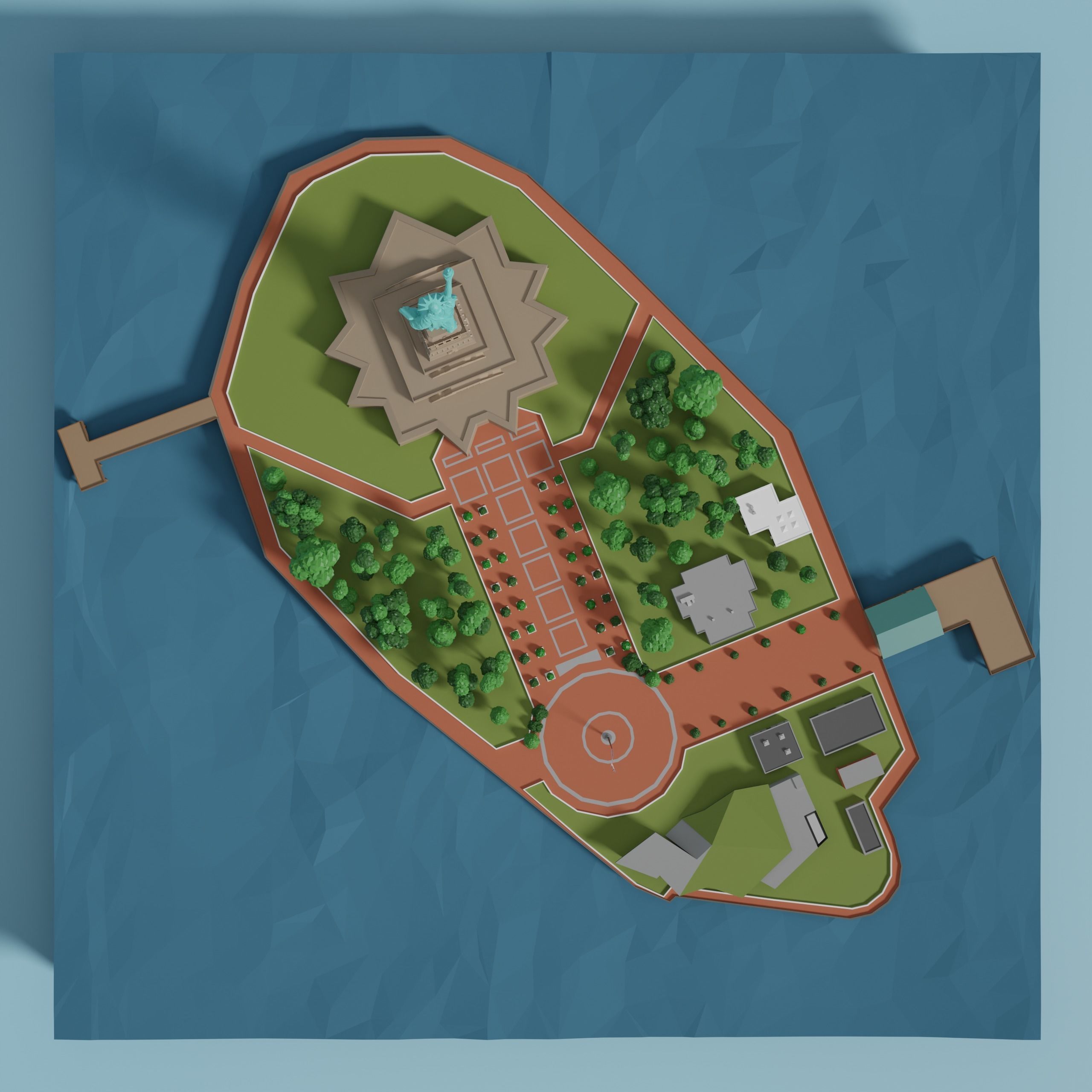 Statue of Liberty Low-poly 3D model_5