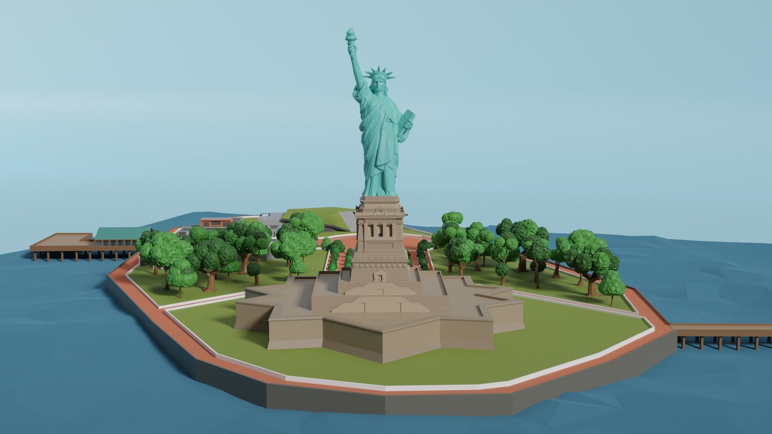 Statue of Liberty Low-poly 3D model_8