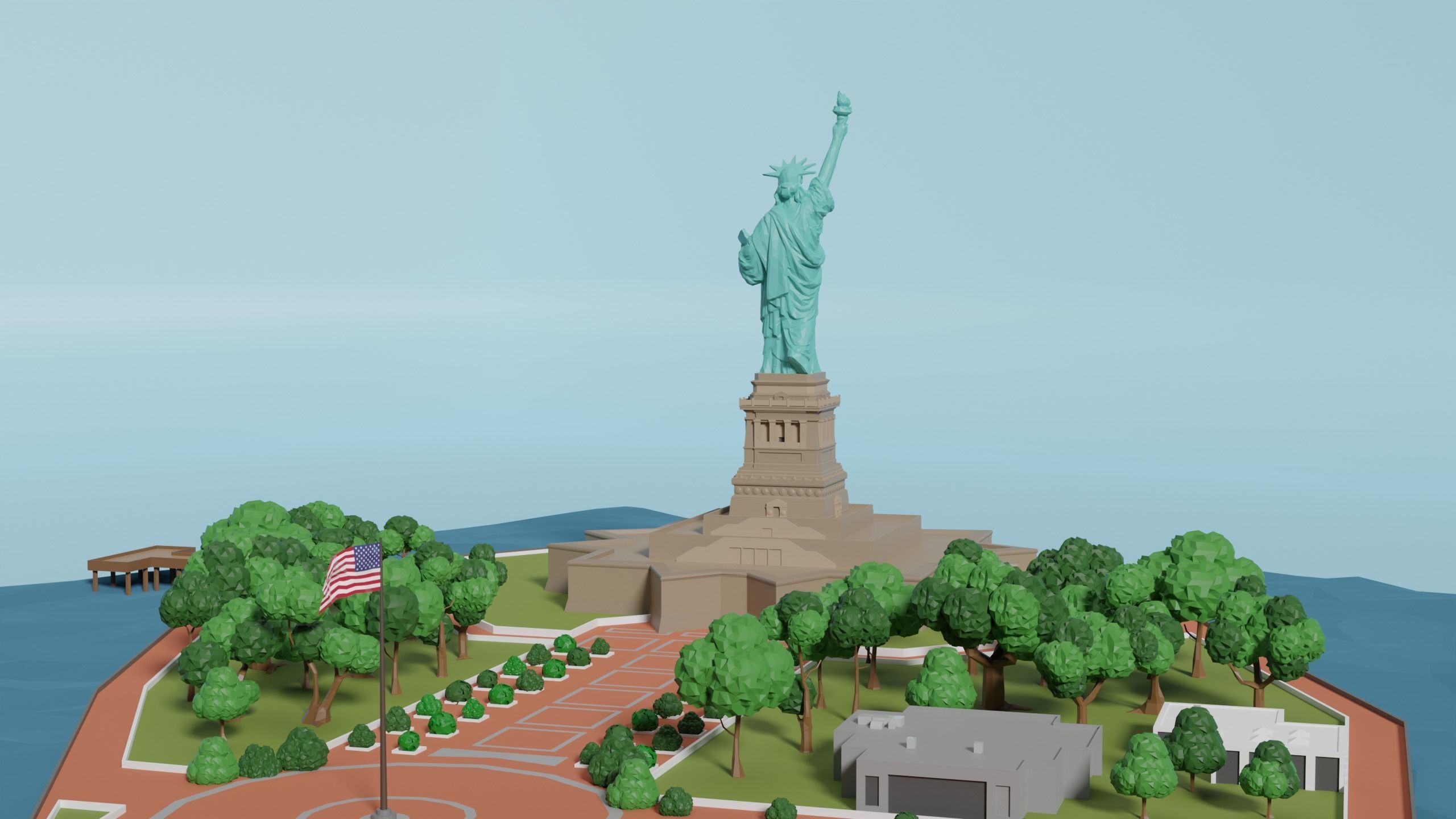 Statue of Liberty Low-poly 3D model_7