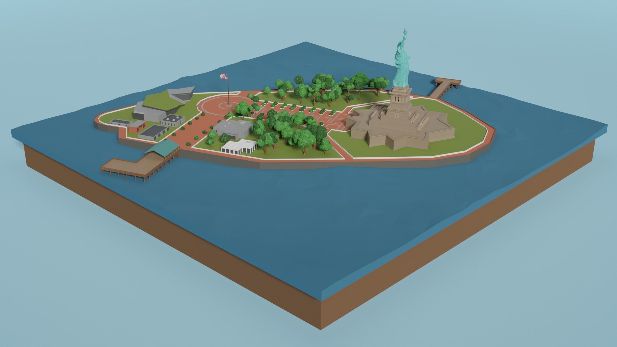 Statue of Liberty Low-poly 3D model_2