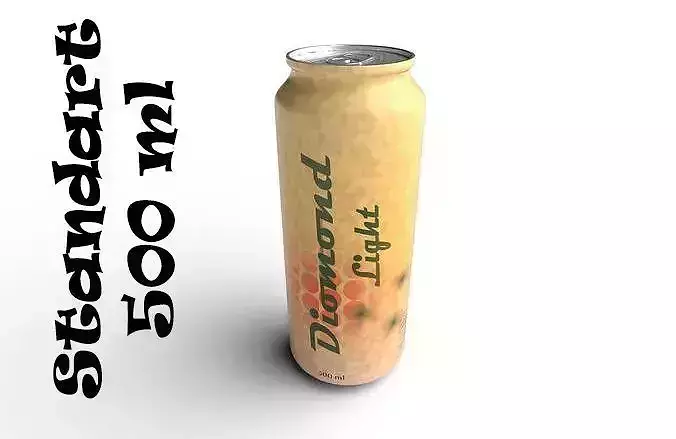 Drink Can Standart  500 ml Low-poly 3D model