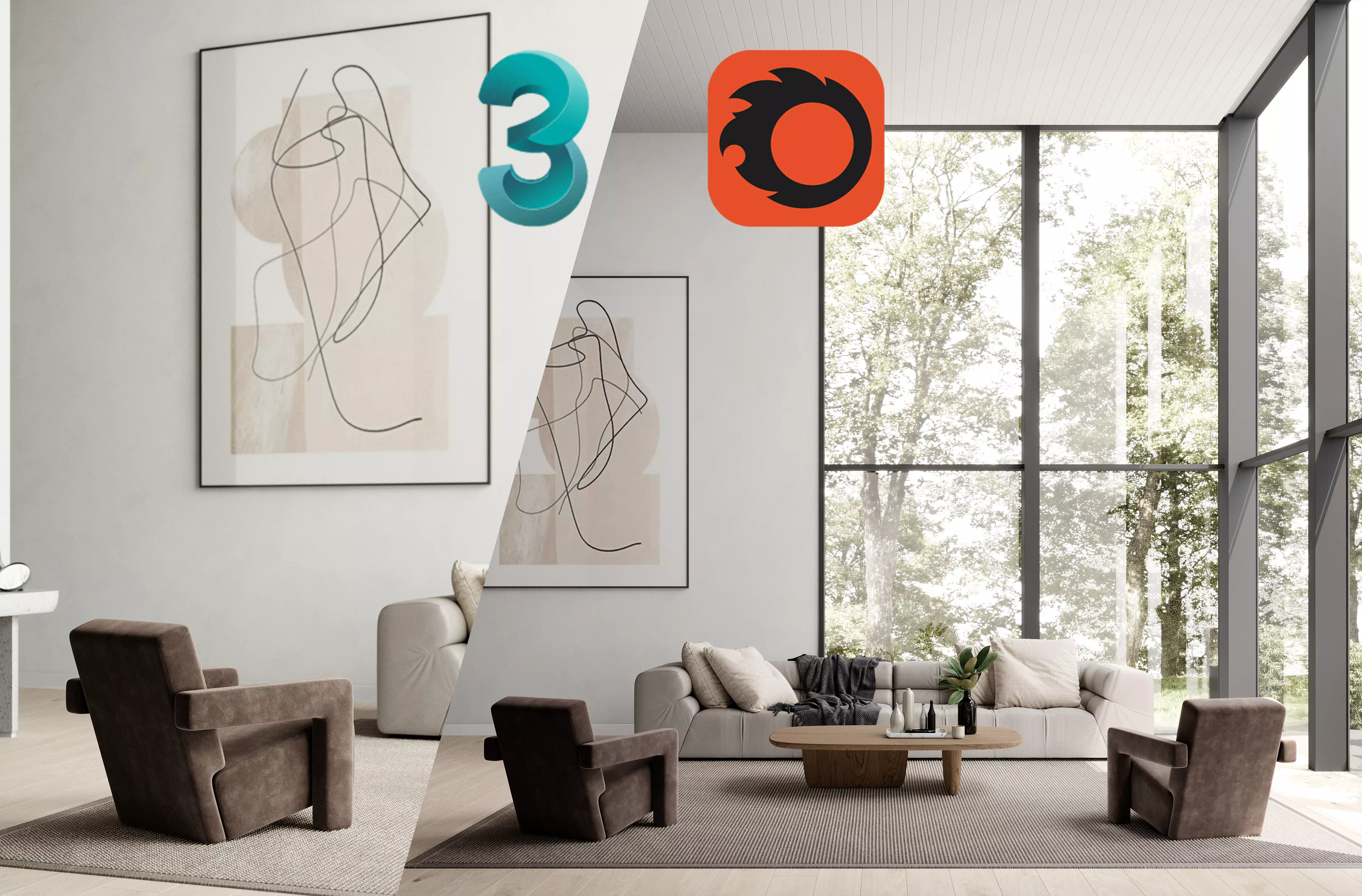 Midcentury Saloon Design - Download Scene 3D model_0