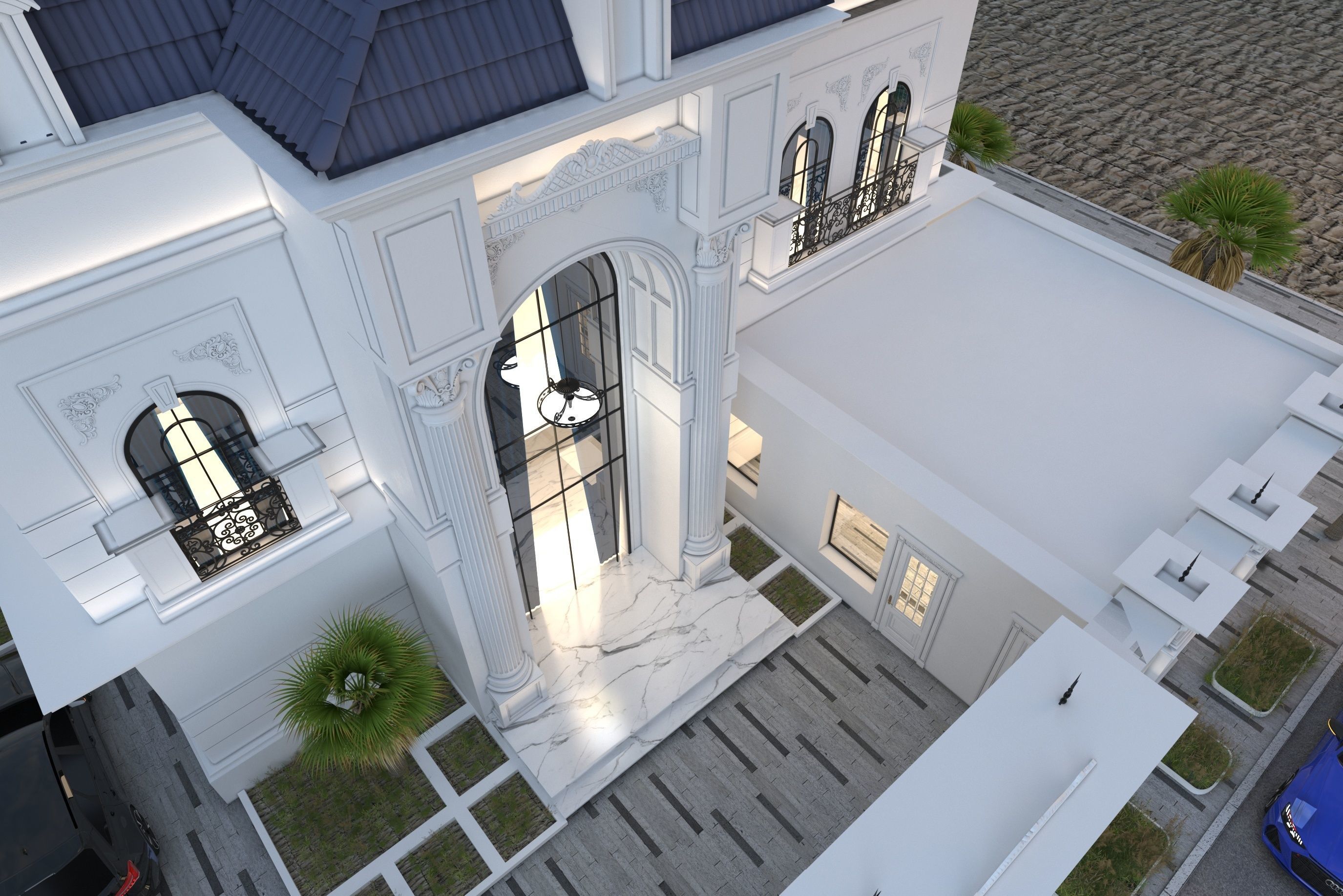 NEW CLASSIC VILLA 3D model_4
