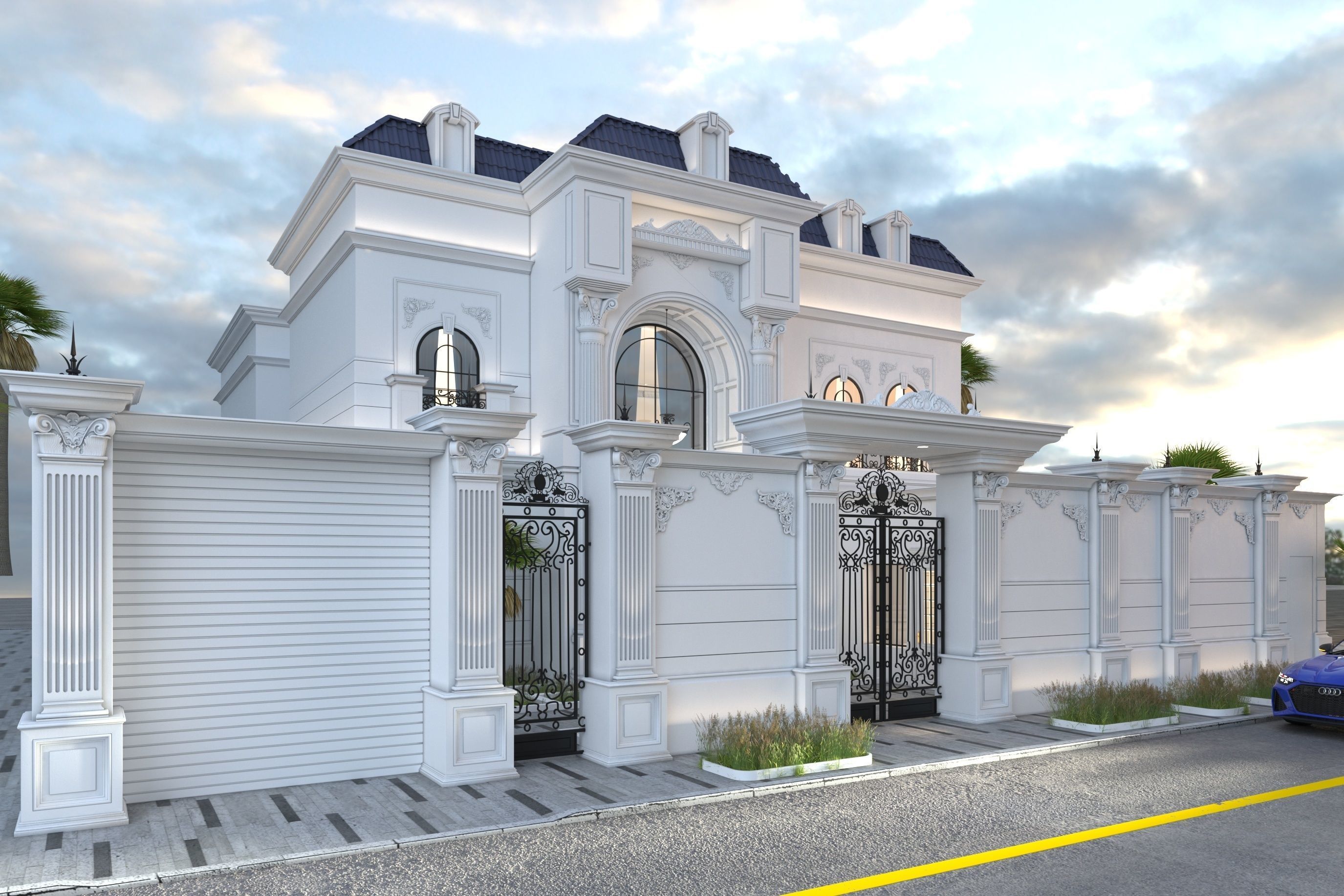 NEW CLASSIC VILLA 3D model_3