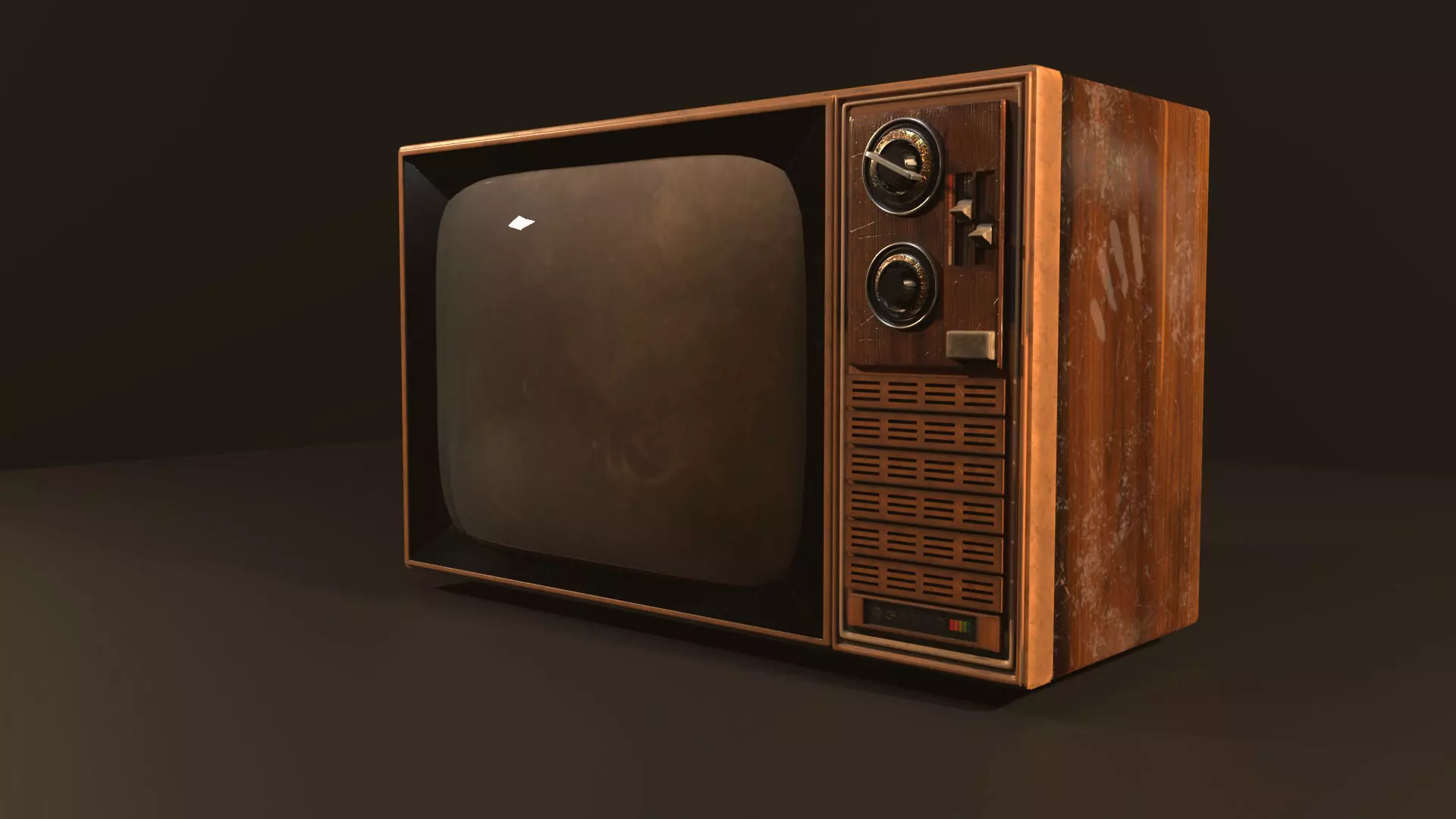 Antique and Old Television Low-poly Low-poly 3D model