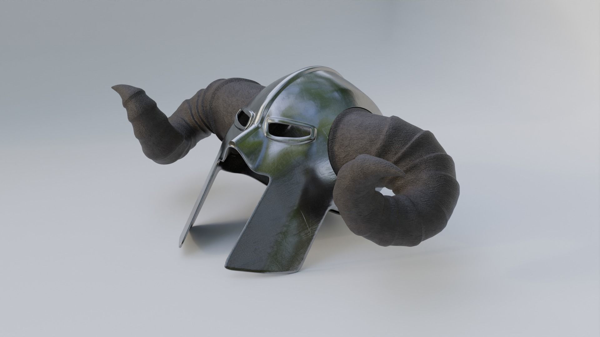 Viking Style Warrior Helmet Low-poly 3D model_2