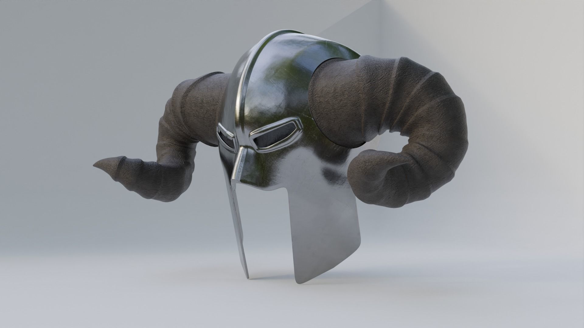 Viking Style Warrior Helmet Low-poly 3D model_1