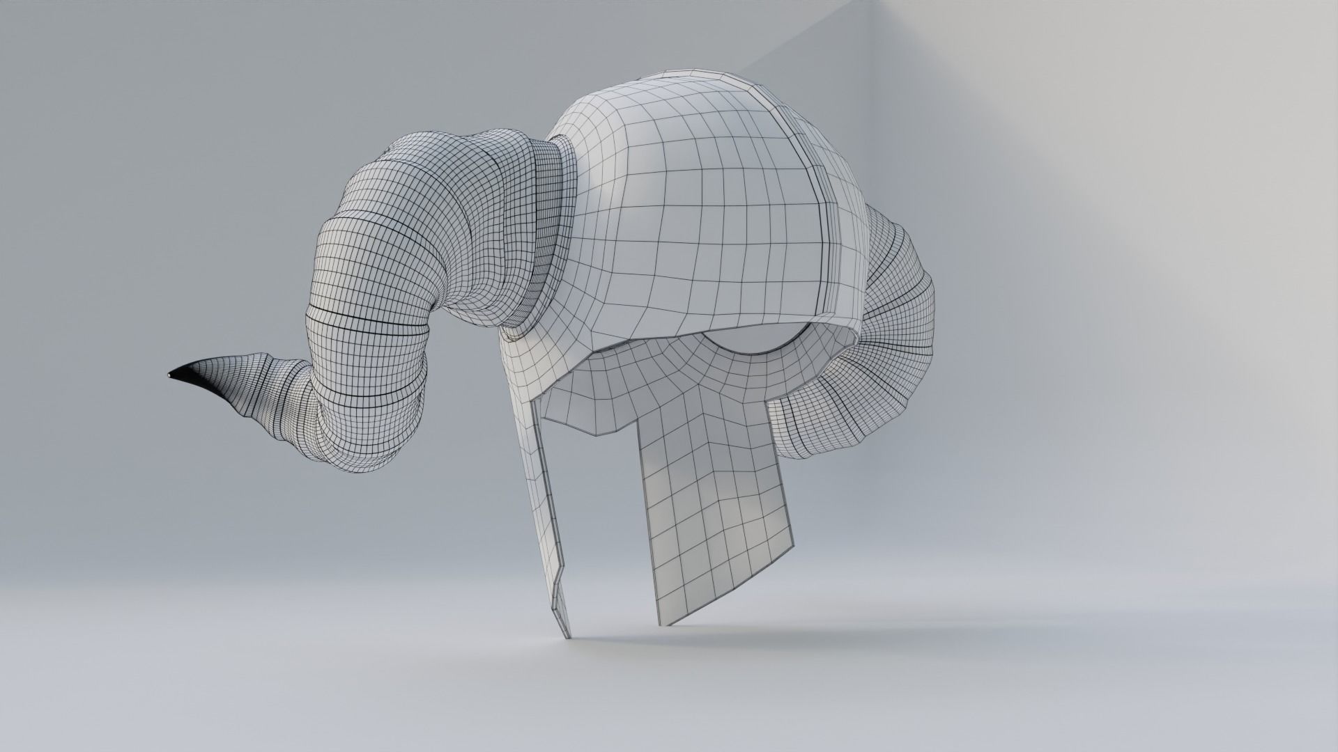 Viking Style Warrior Helmet Low-poly 3D model_7