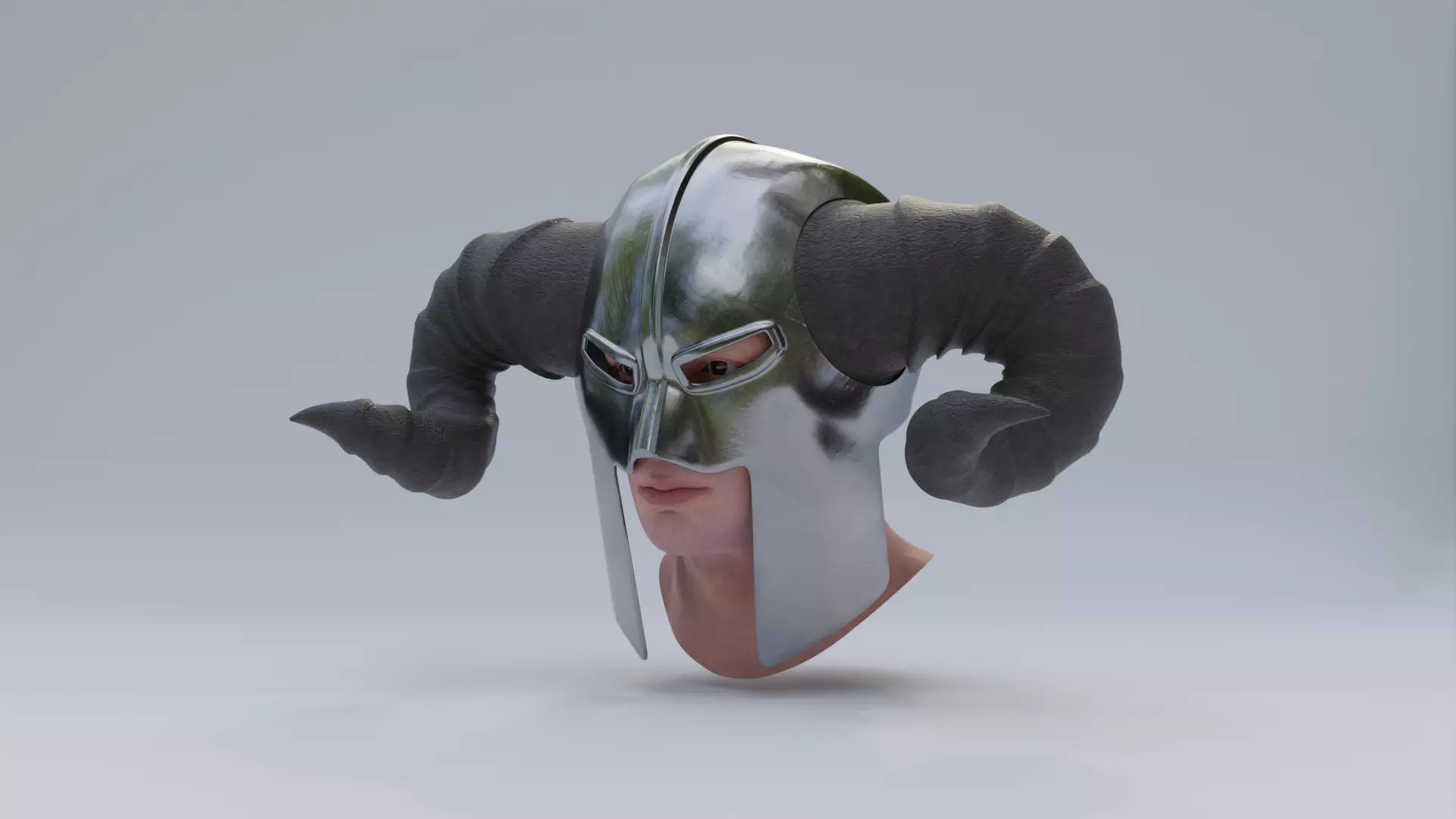 Viking Style Warrior Helmet Low-poly 3D model_0