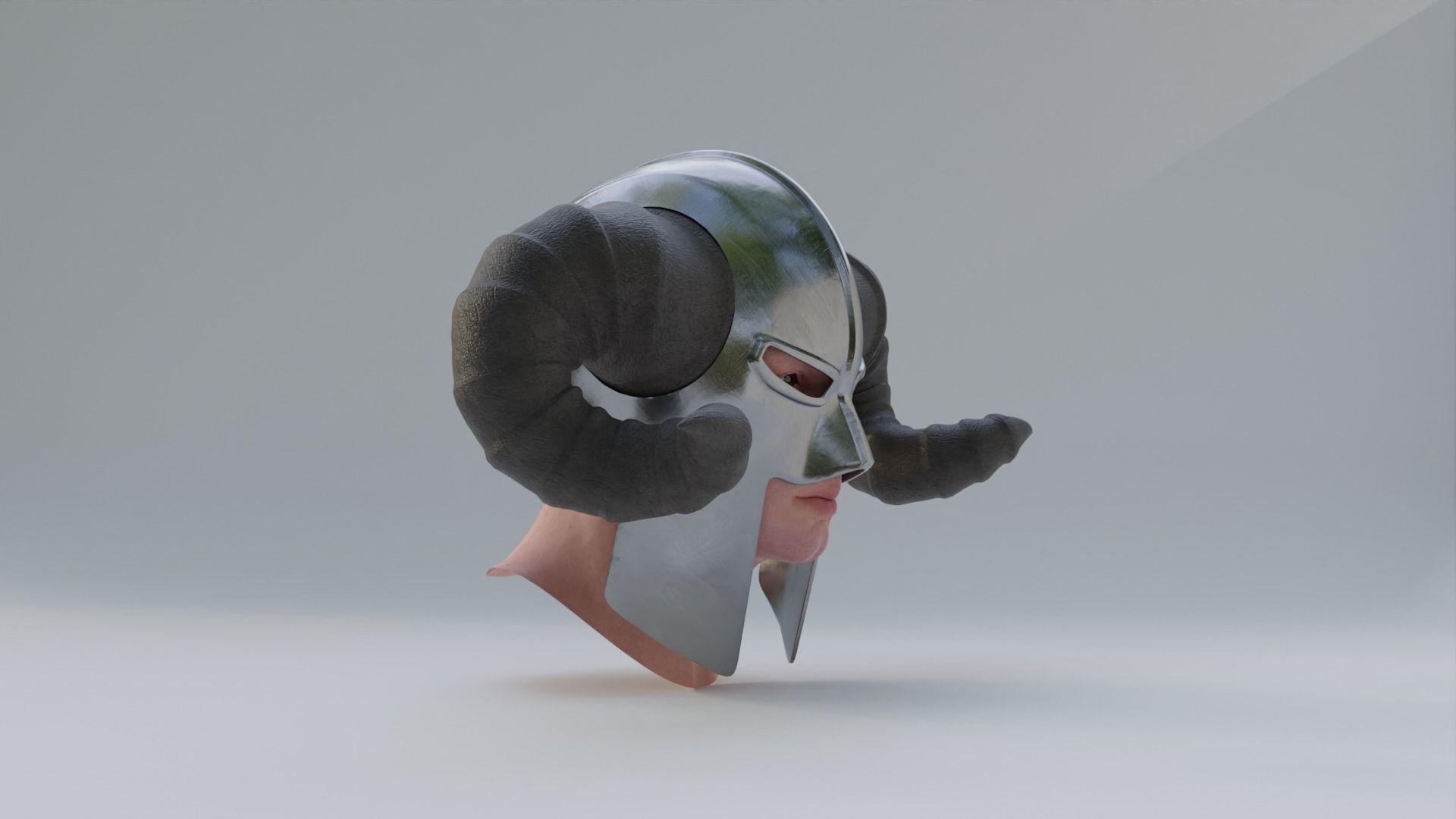 Viking Style Warrior Helmet Low-poly 3D model_3