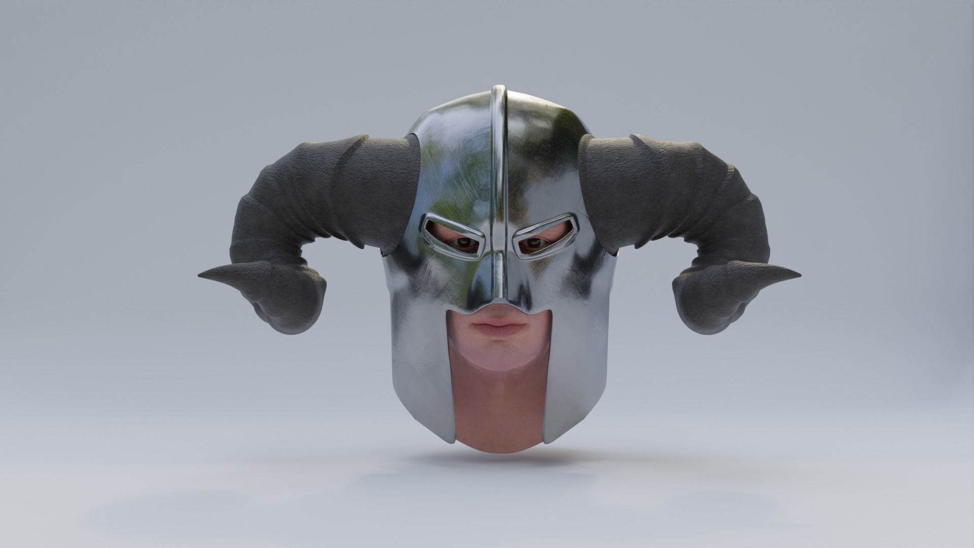 Viking Style Warrior Helmet Low-poly 3D model_4