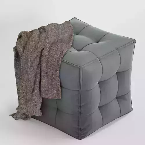 Pouf with throw