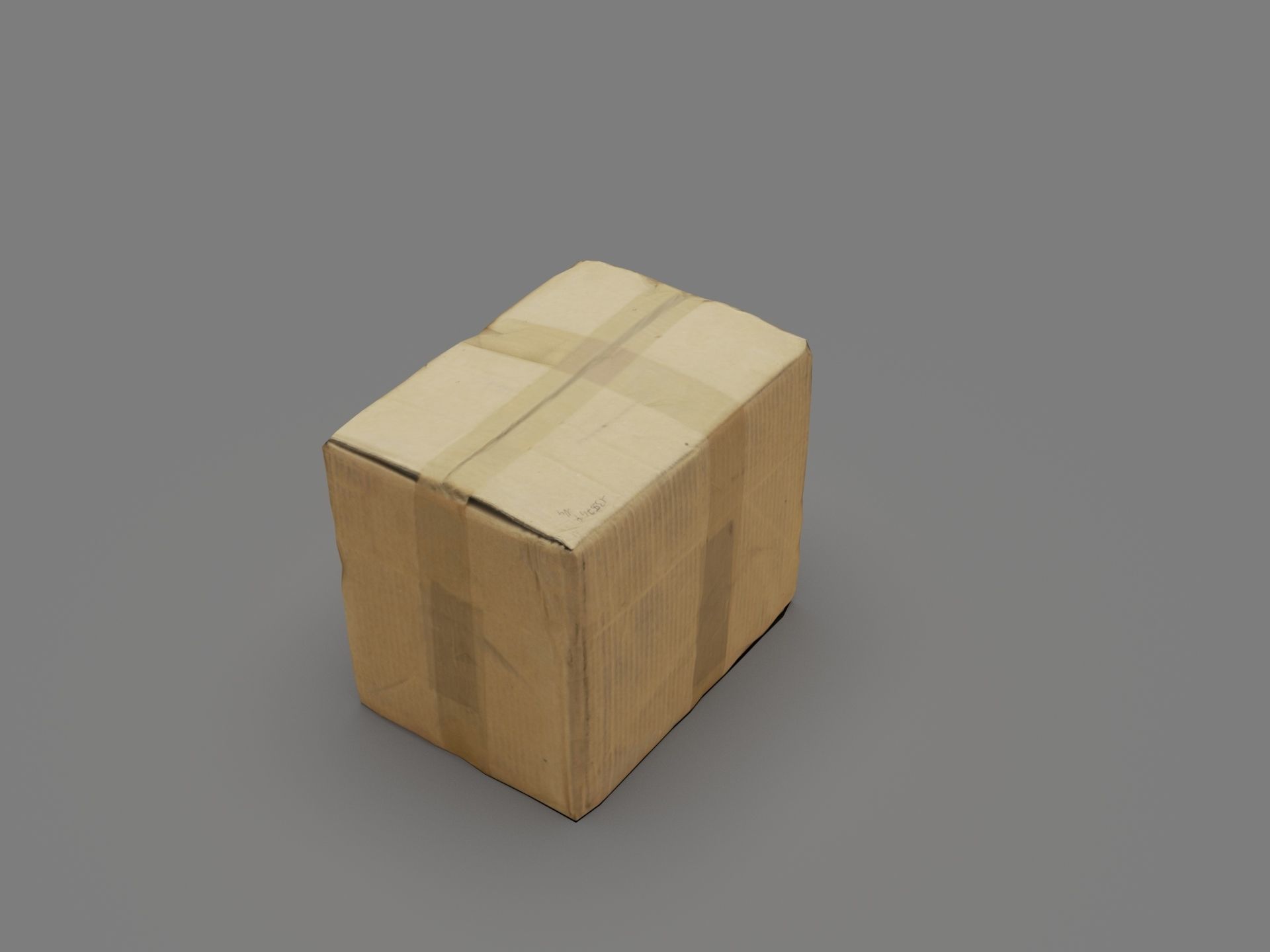 Cardboard box with labels Low-poly 3D model_5