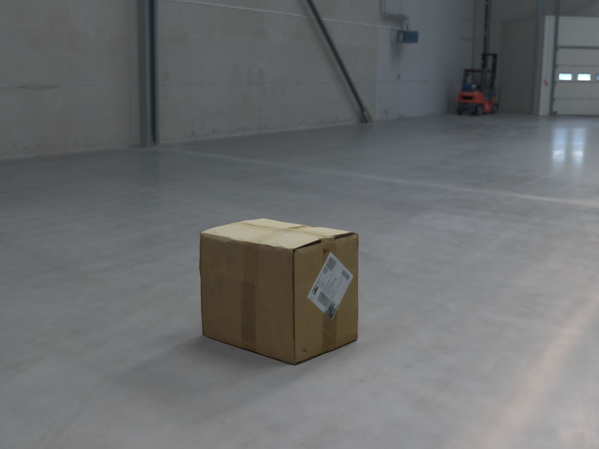 Cardboard box with labels Low-poly 3D model_8