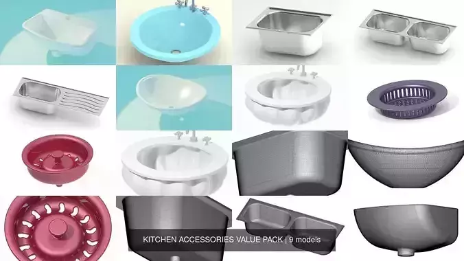 KITCHEN ACCESSORIES VALUE PACK 3D Model Collection