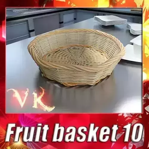 Wicker Fruit or Bread Basket 3D model