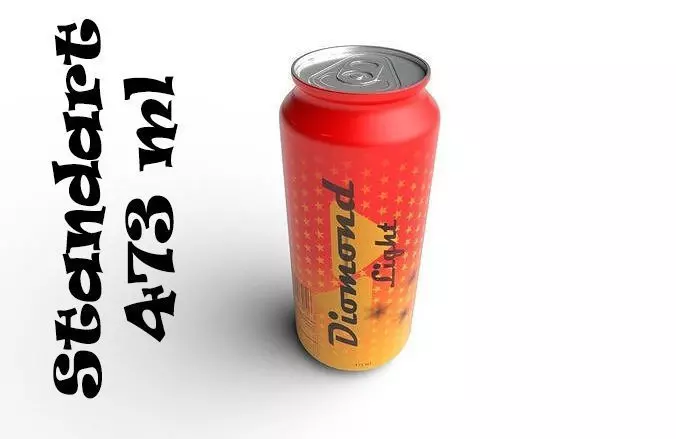 Drink Can Standart 473 ml Low-poly 3D model_0