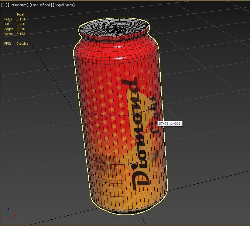 Drink Can Standart 473 ml Low-poly 3D model_14