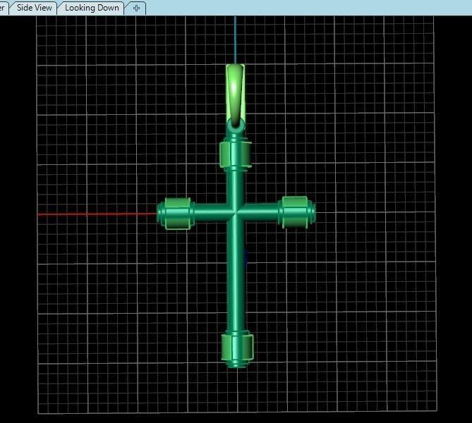 stylish pendant cross with jesus and diamond stones 3D print model_29